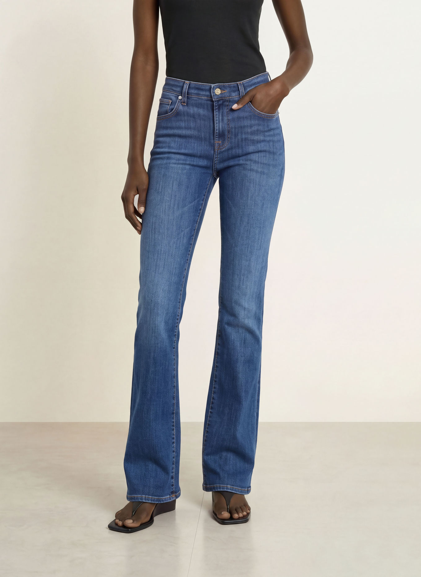 7 for all mankind Rovné džíny THE SLIM HALO: 1G7 Mid Blue