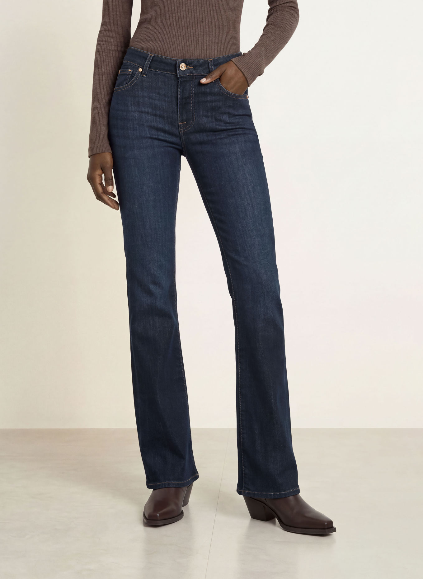 7 for all mankind Bootcut Jeans THE LEGGY BOOTCUT: 1G6 Dark Blue