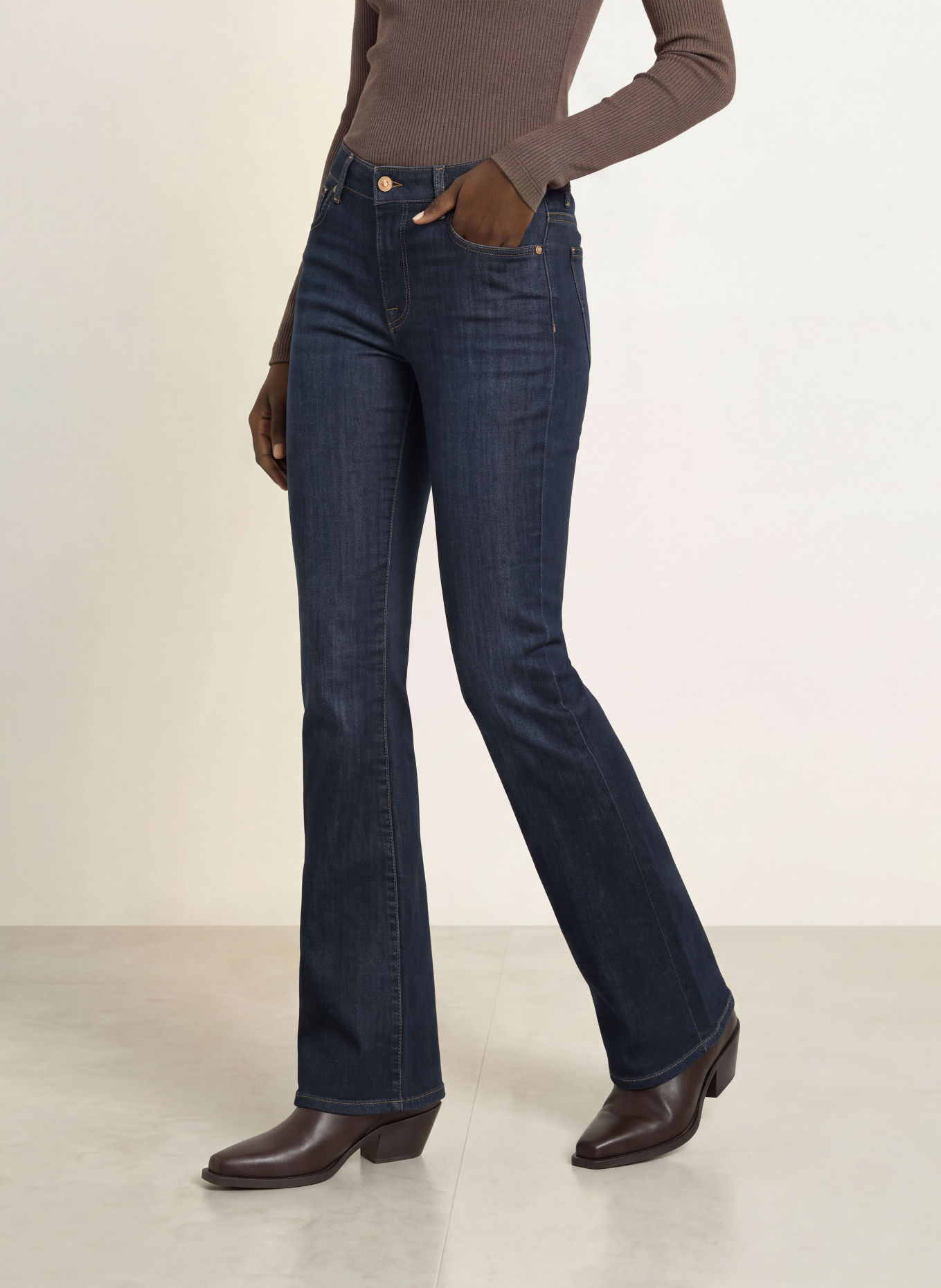 7 for all mankind Bootcut Jeans THE LEGGY BOOTCUT: 1G6 Dark Blue