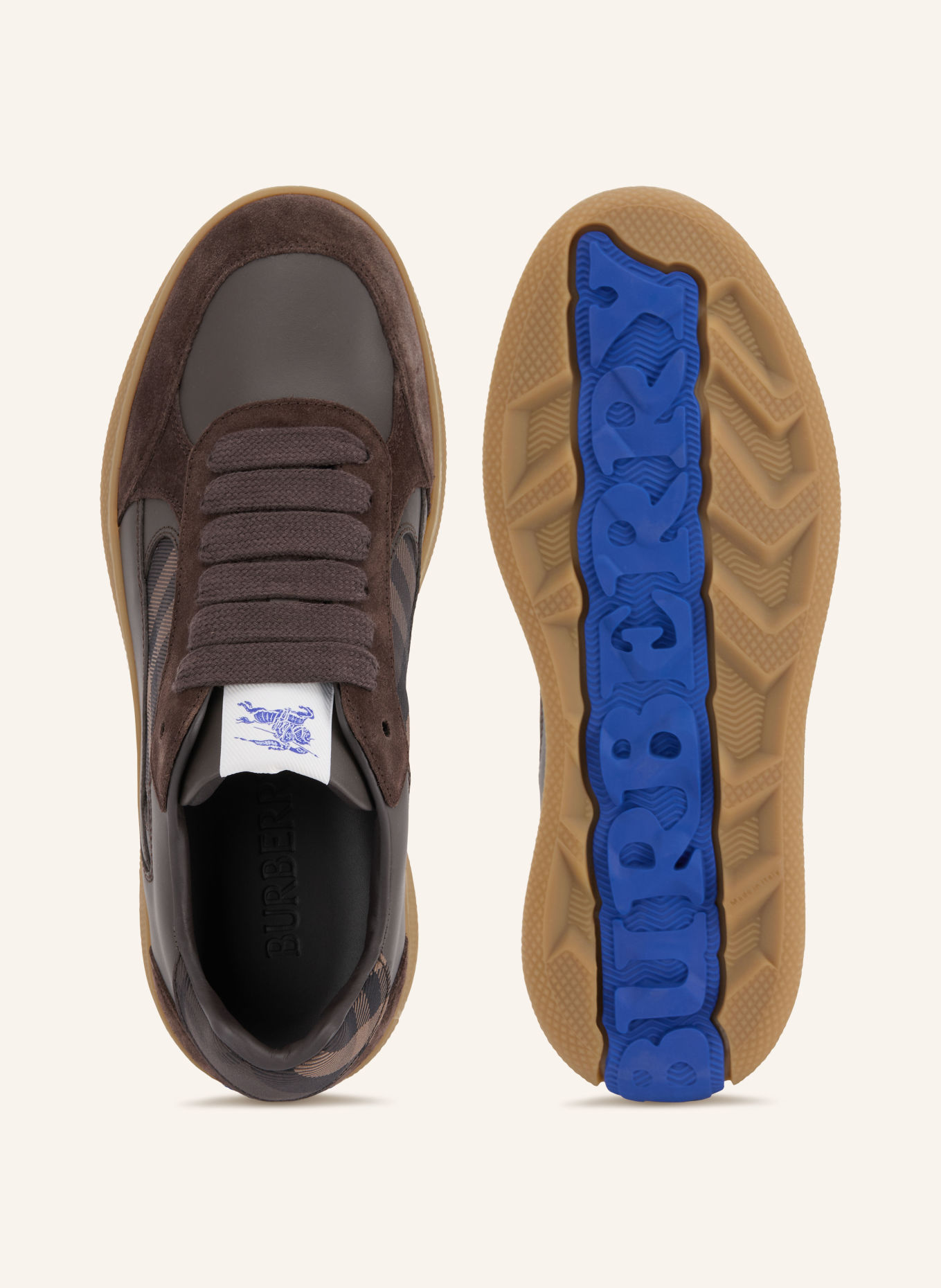 BURBERRY TERRACE Sneakers: DARK BROWN / BROWN