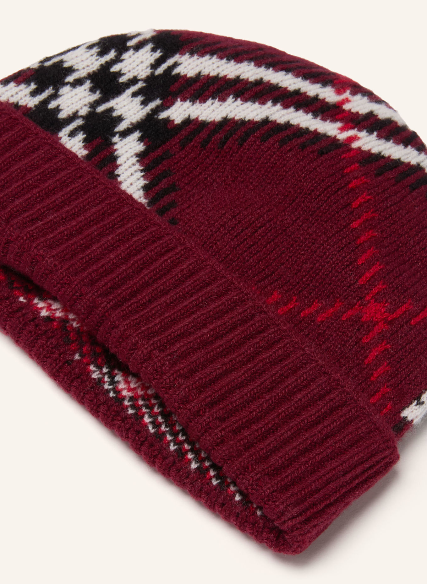BURBERRY Hue med kashmir: MØRKERØD / HVID / SORT