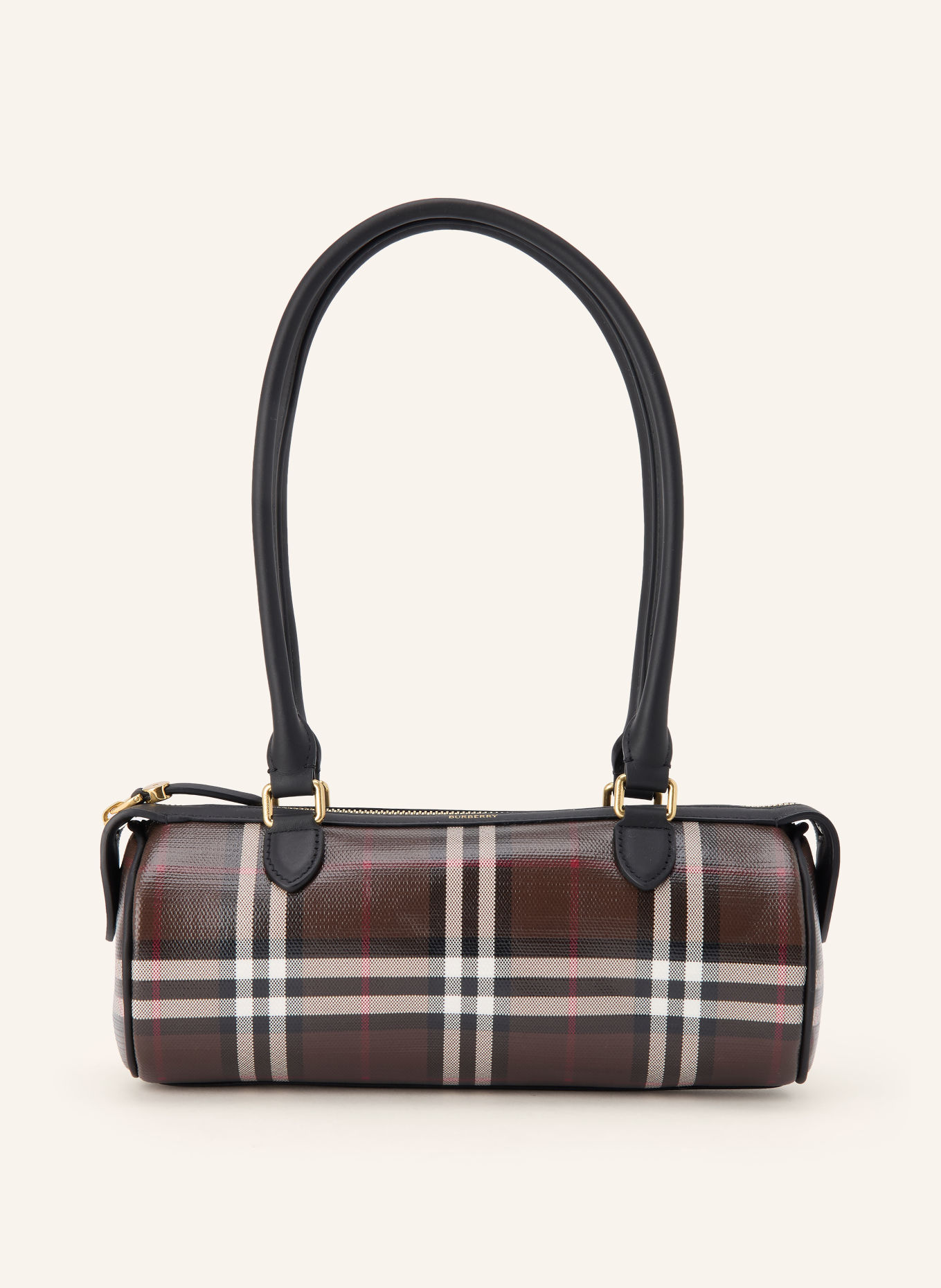 BURBERRY Schultertasche: DUNKELBRAUN / HELLBRAUN / WEISS