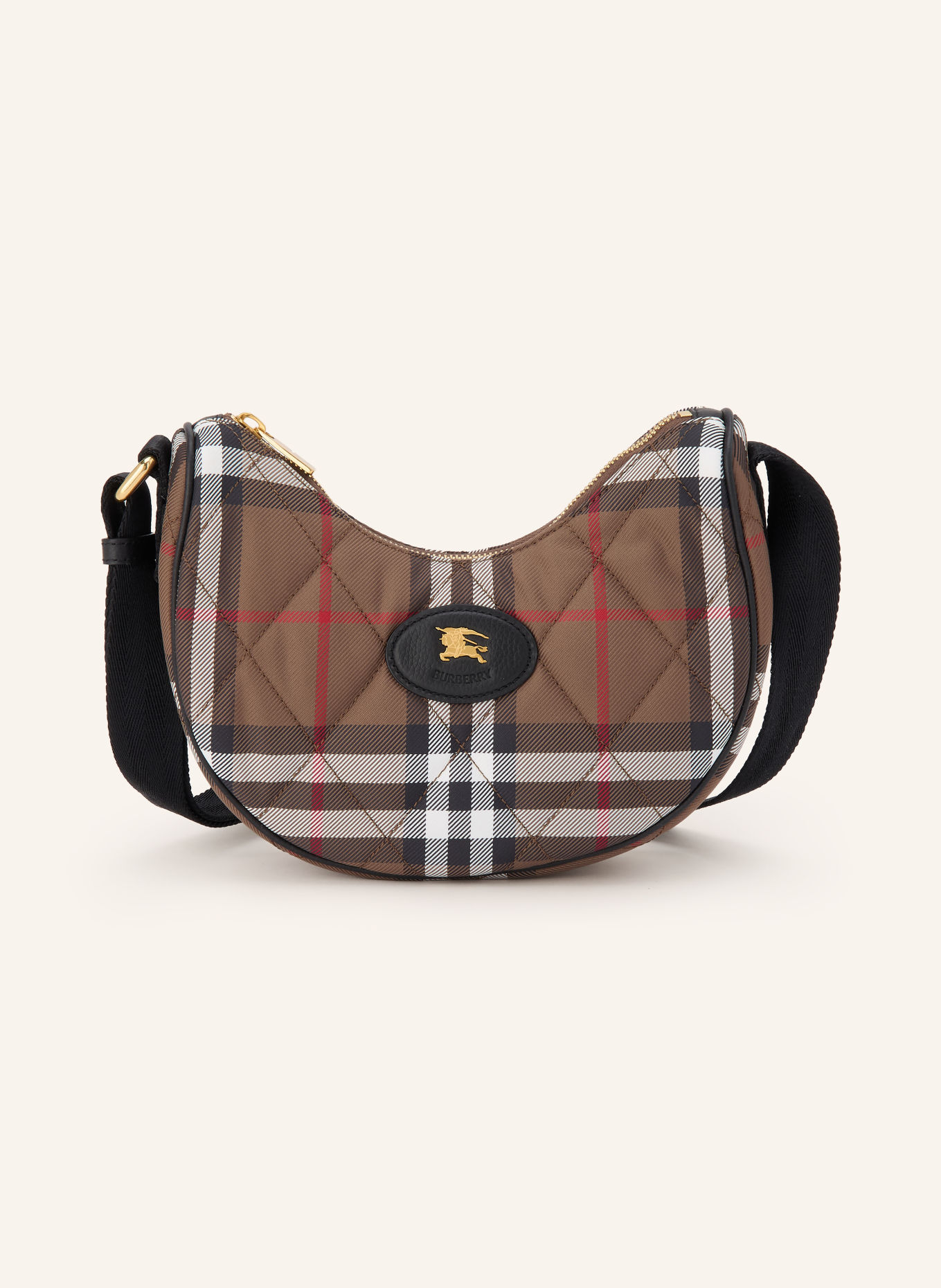 BURBERRY Umhängetasche: DUNKELBRAUN / WEISS / SCHWARZ