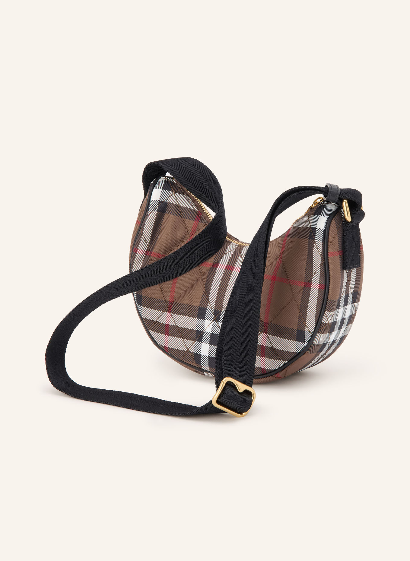 BURBERRY Umhängetasche: DUNKELBRAUN / WEISS / SCHWARZ