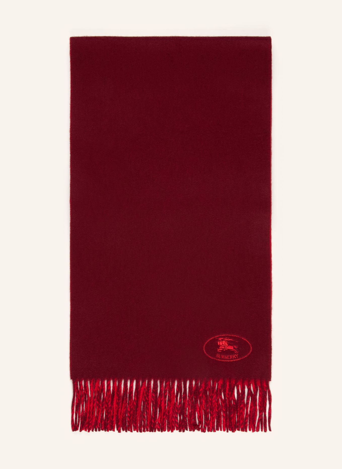 BURBERRY Cashmere Scarf: DARK RED / RED
