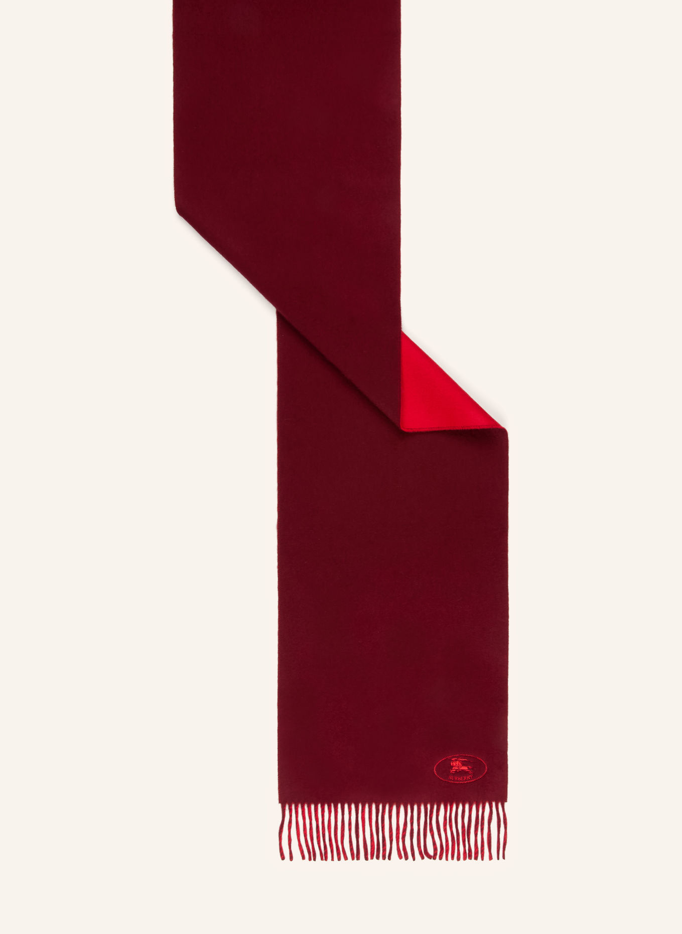 BURBERRY Cashmere Scarf: DARK RED / RED