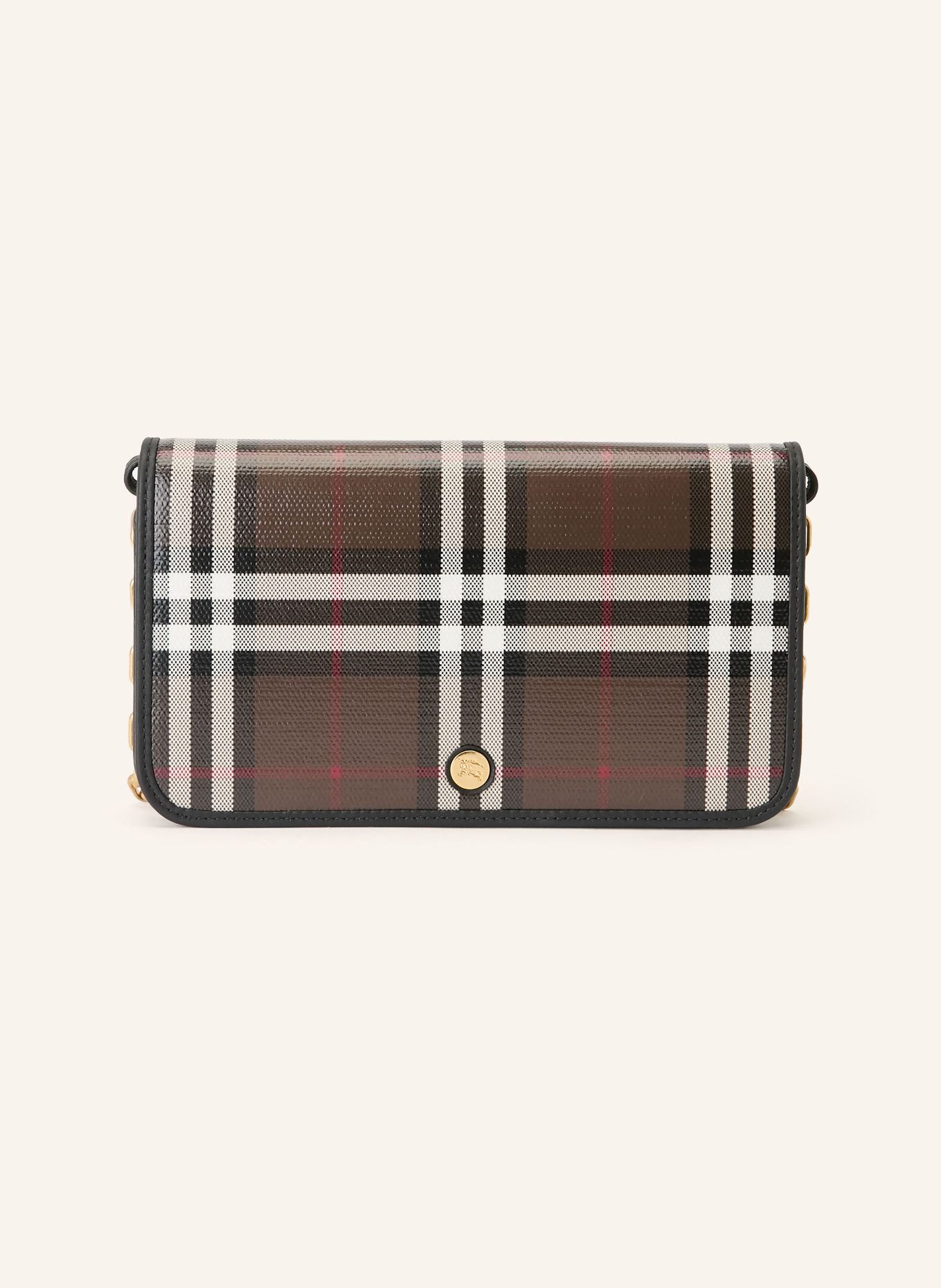 BURBERRY Schoudertas: MARRON FONCÉ / WIT / ZWART