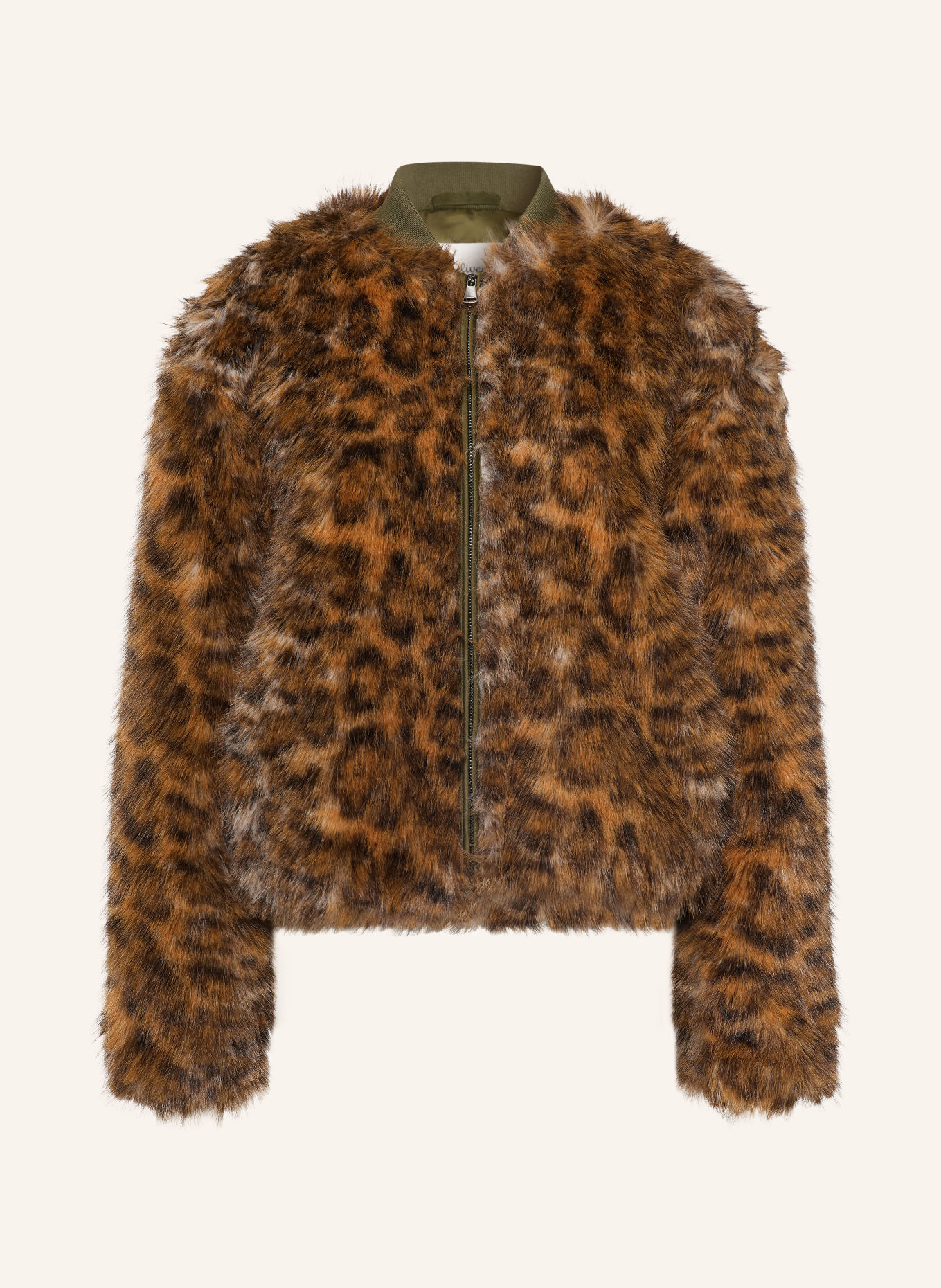 s.Oliver Kunstfell-Jacke: HELLBRAUN / DUNKELBRAUN