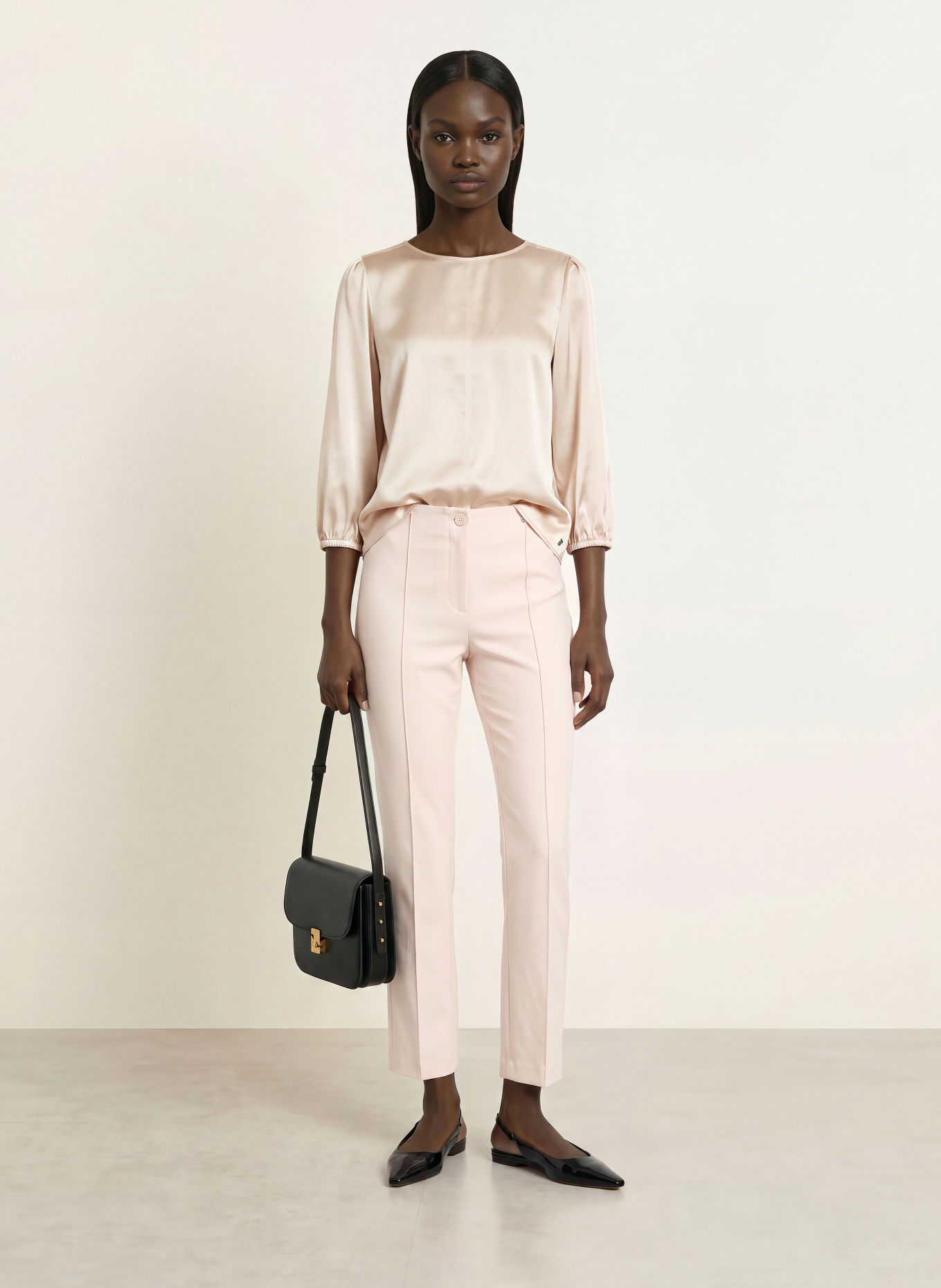 MARC CAIN Blusenshirt aus Seide mit 3/4-Arm: 153 Magnolia