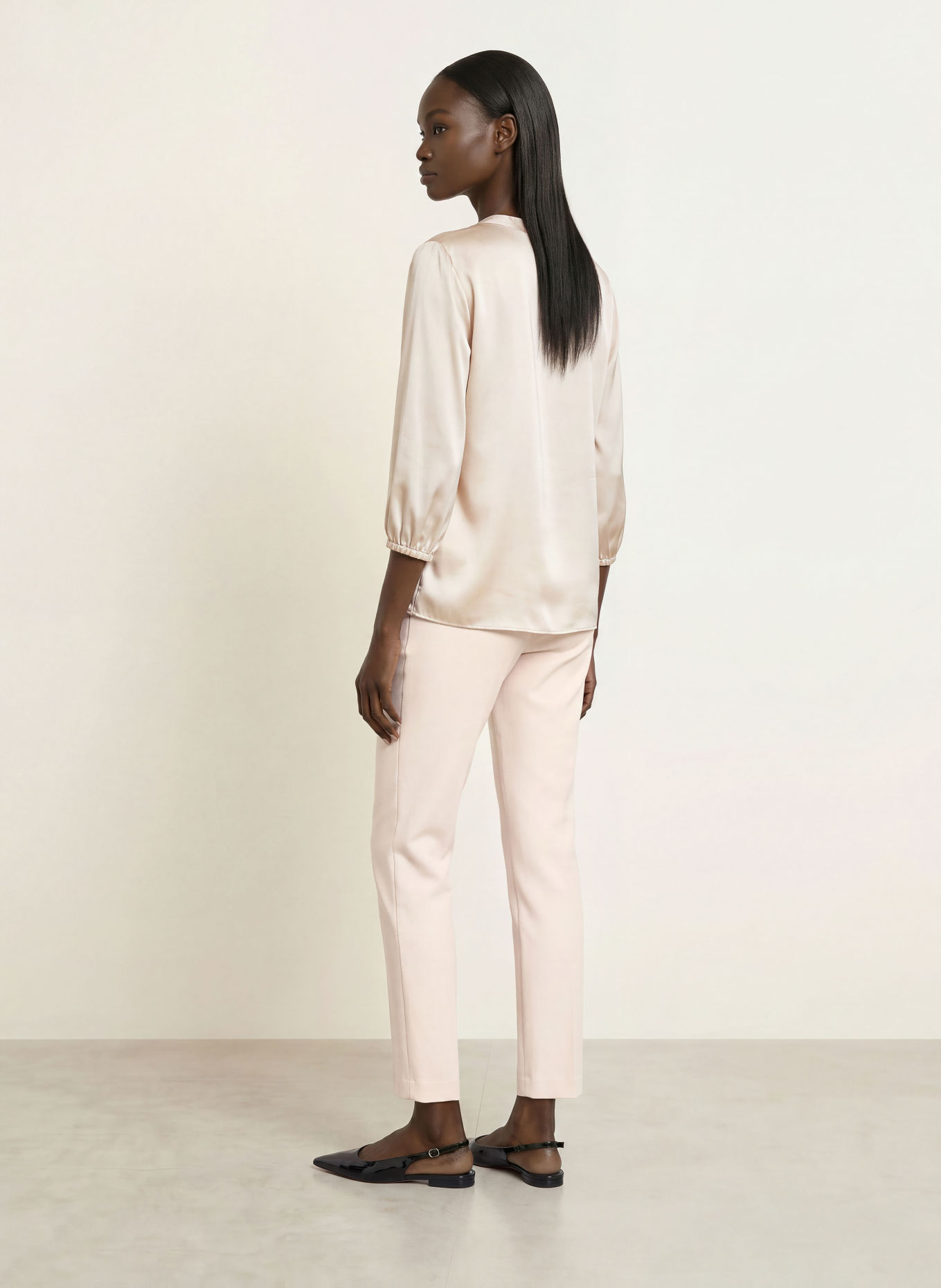 MARC CAIN Blusenshirt aus Seide mit 3/4-Arm: 153 Magnolia