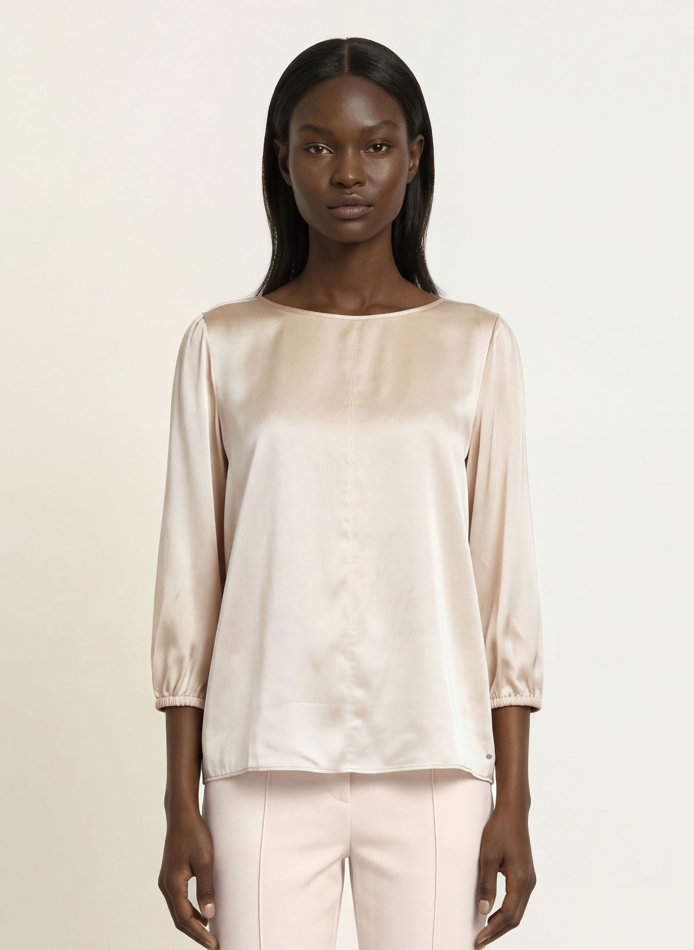 MARC CAIN Blusenshirt aus Seide mit 3/4-Arm: 153 Magnolia