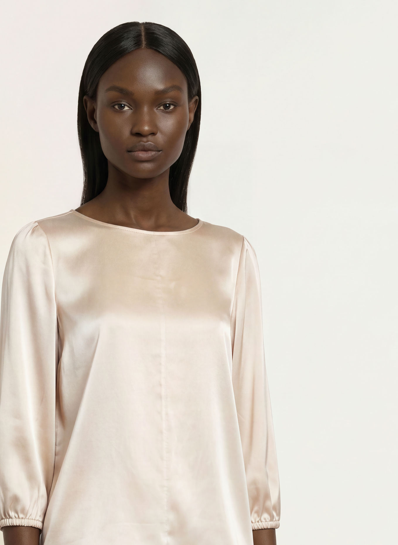 MARC CAIN Blusenshirt aus Seide mit 3/4-Arm: 153 Magnolia
