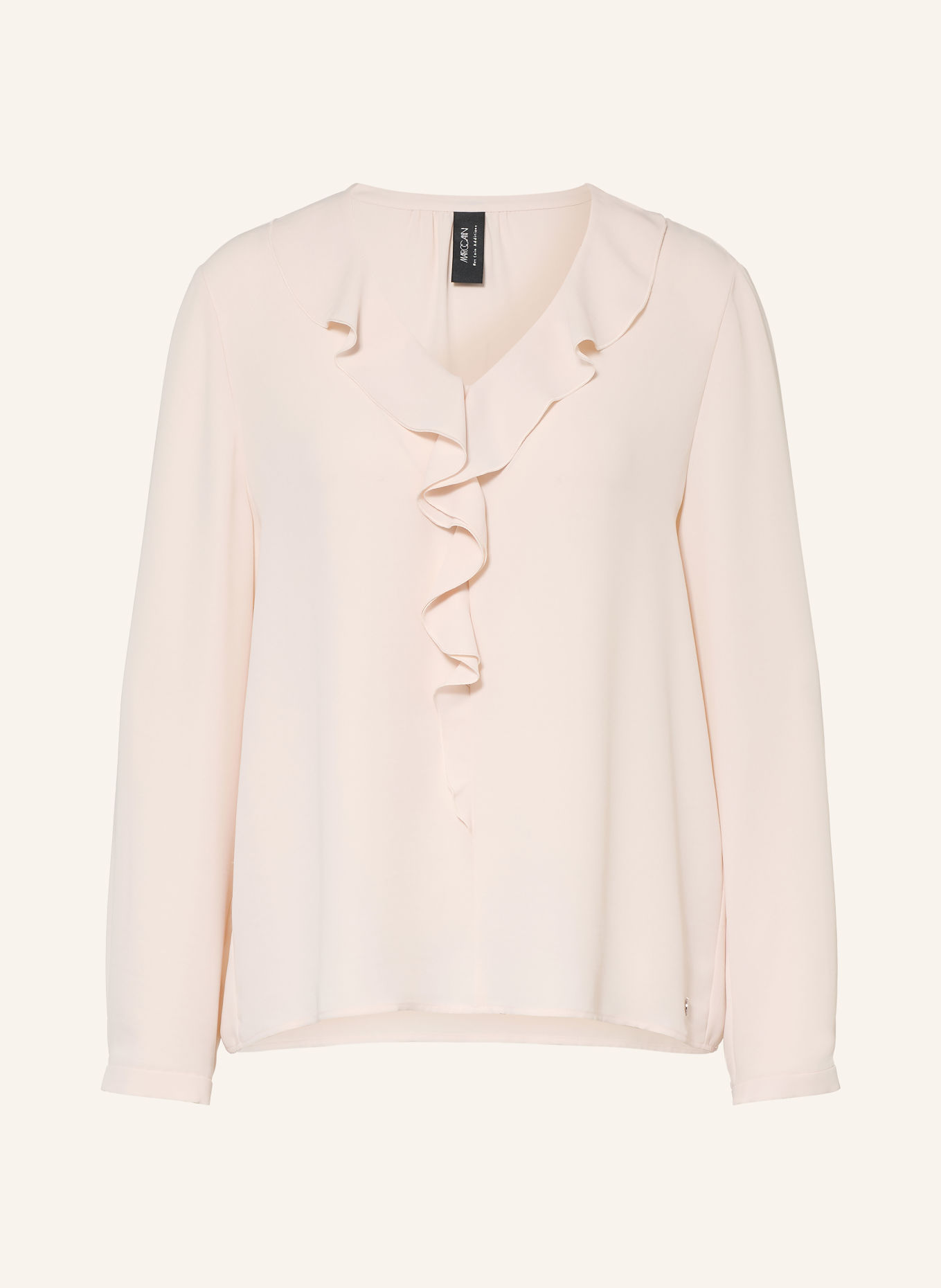 MARC CAIN Blouse en satin à volants: 153 Magnolia
