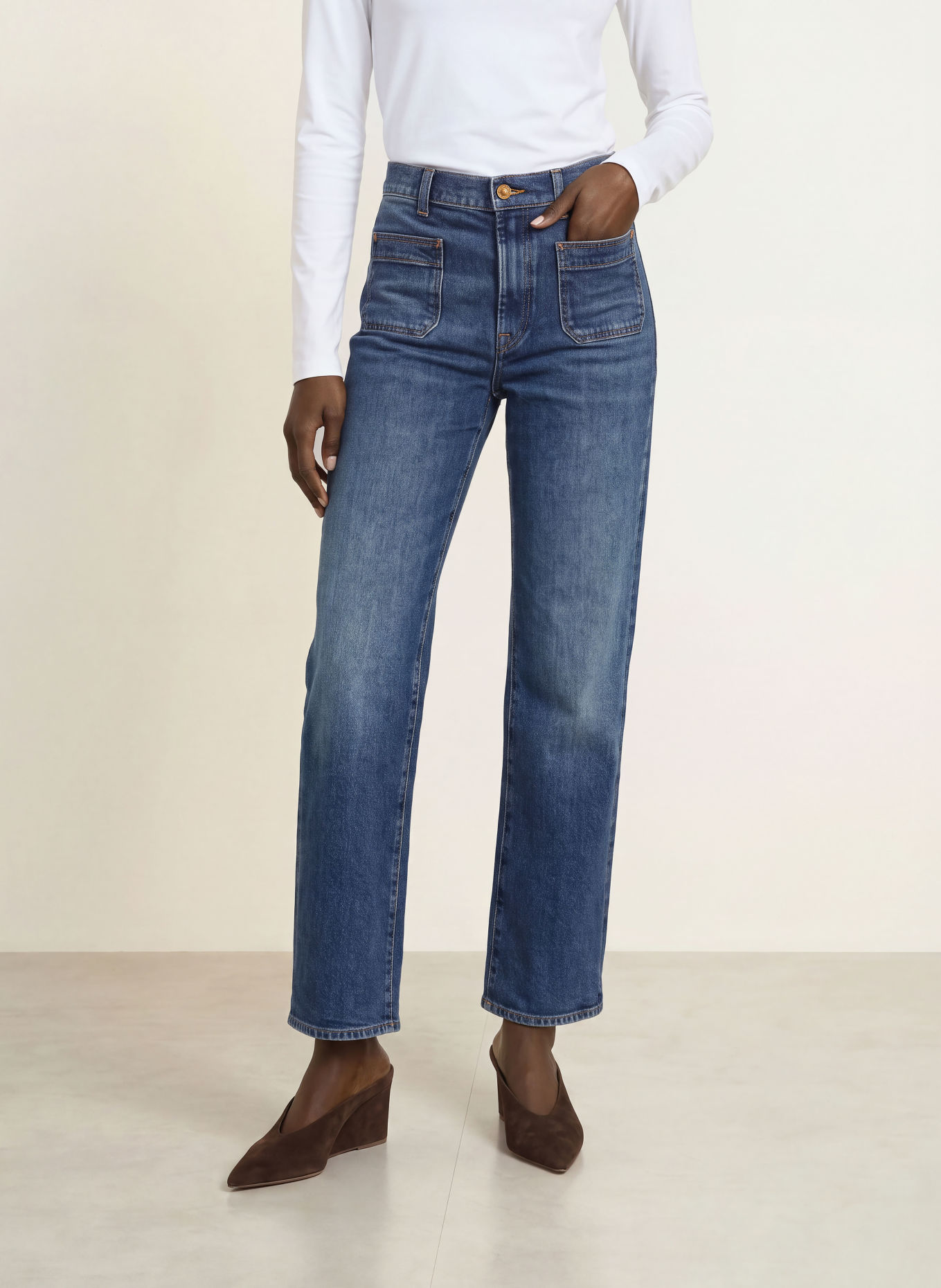 7 for all mankind Straight Jeans STOVEPIPE STRAIGHT: 43Y SOLARSTORM