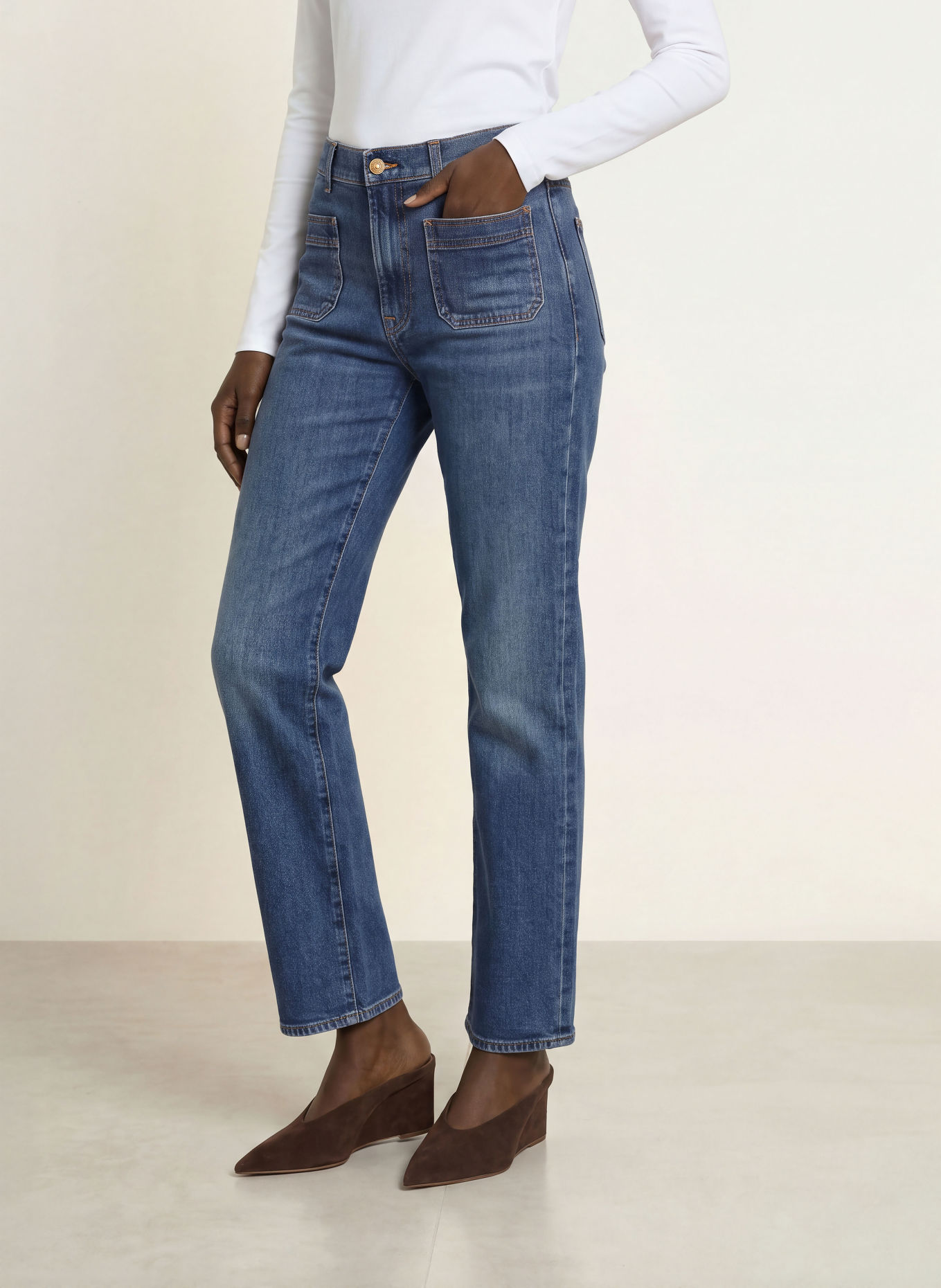 7 for all mankind Straight Jeans STOVEPIPE STRAIGHT: 43Y SOLARSTORM