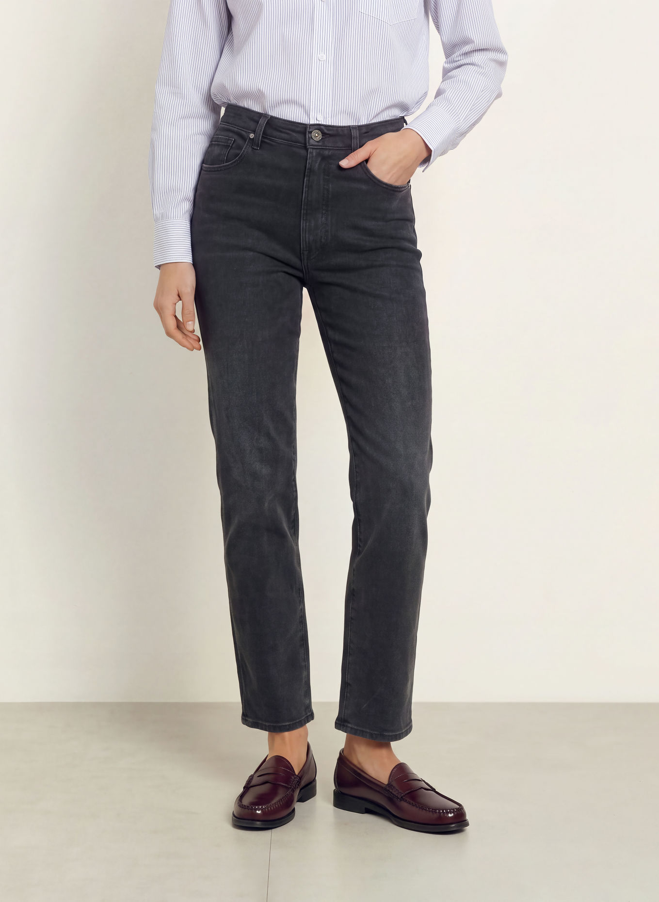 7 for all mankind Jeansy straight HIGH RISE: 43V AFTERDARK