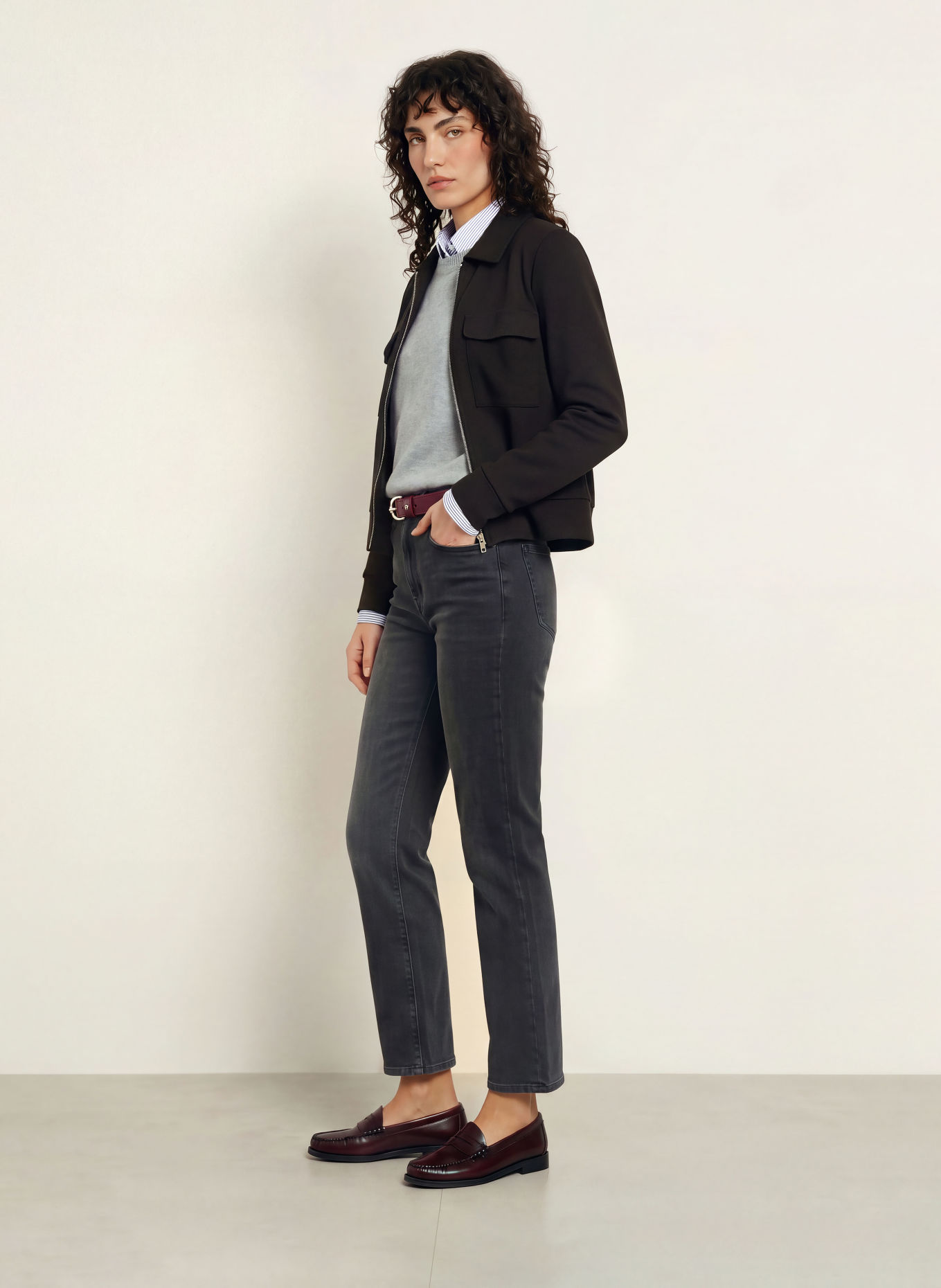 7 for all mankind Jeansy straight HIGH RISE: 43V AFTERDARK
