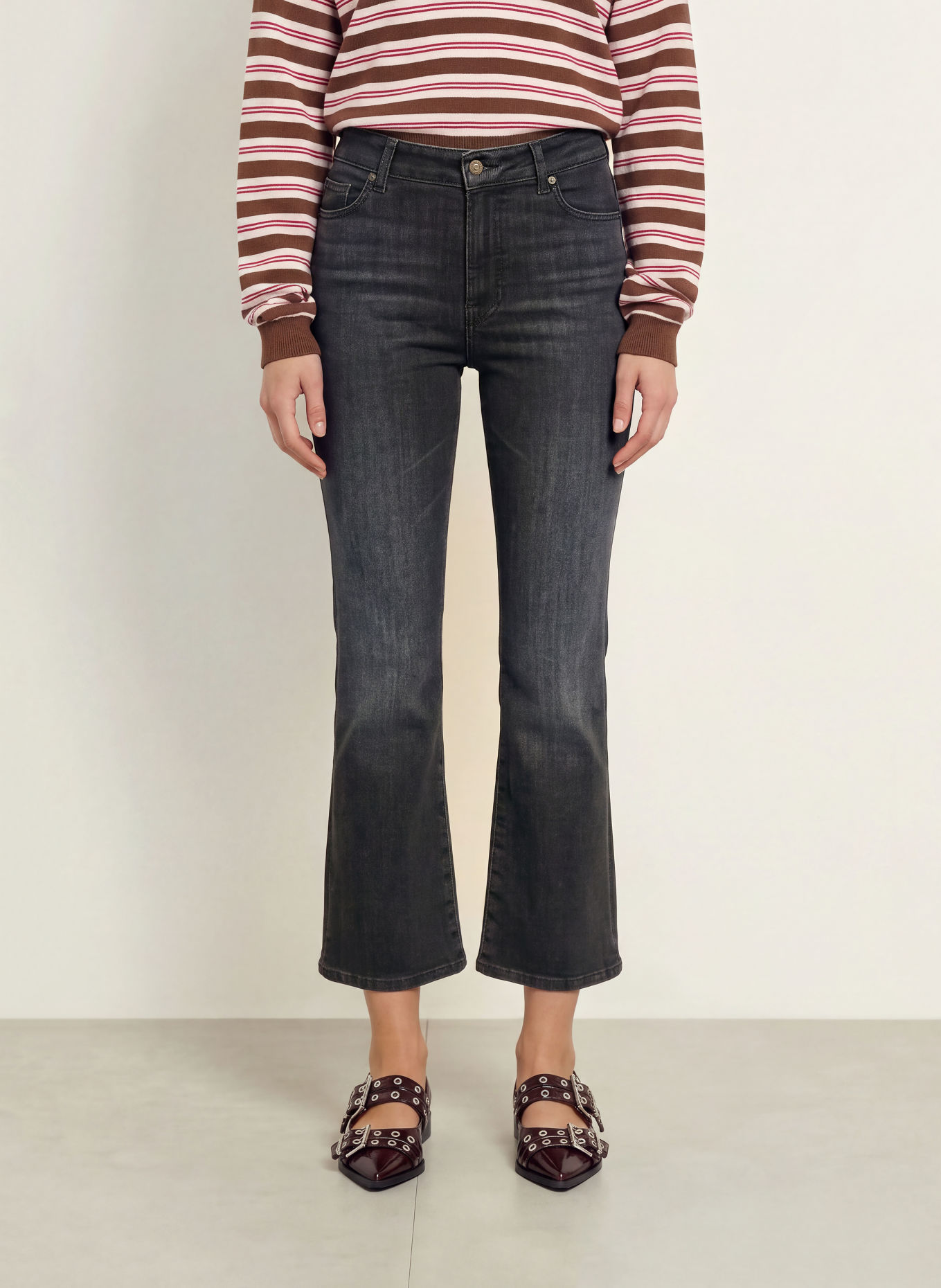 7 for all mankind Bootcut jeans CROPPED BOOT: 45O BLACKOUT