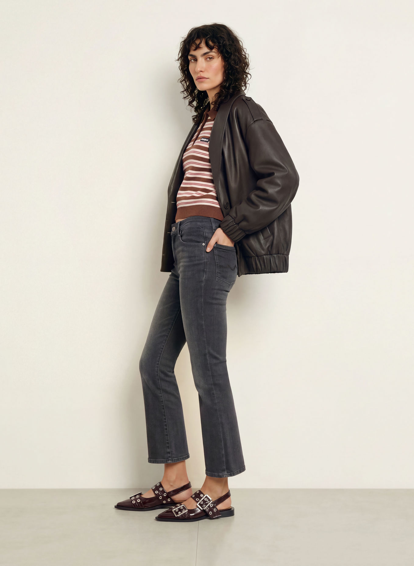 7 for all mankind Bootcut jeans CROPPED BOOT: 45O BLACKOUT