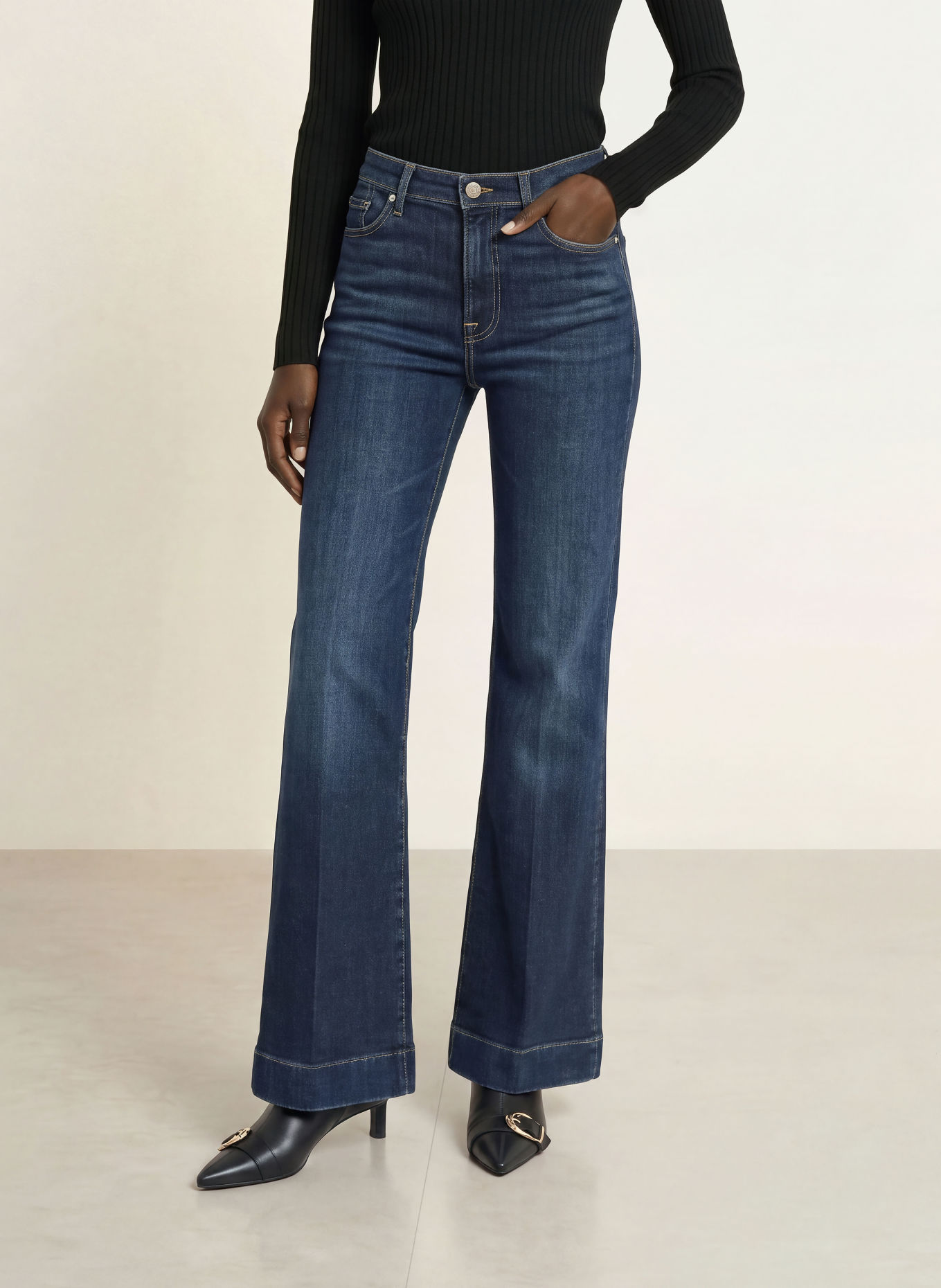 7 for all mankind Wide Leg Jeans MODERN DOJO: 45S DEEPNIGHT