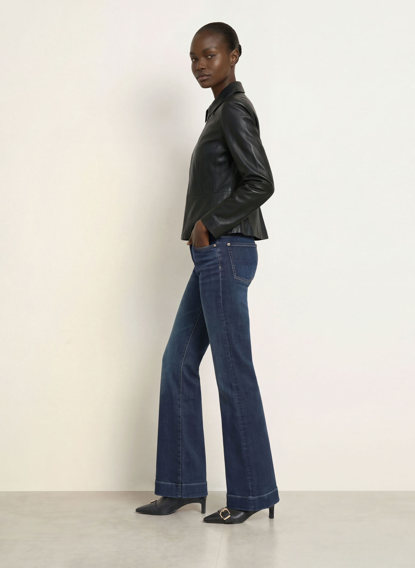 7 for all mankind Wide Leg Jeans MODERN DOJO: 45S DEEPNIGHT
