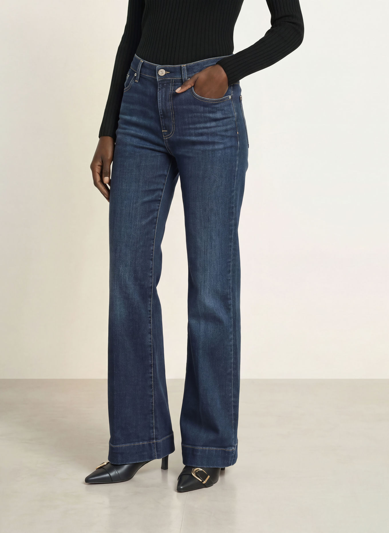 7 for all mankind Wide Leg Jeans MODERN DOJO: 45S DEEPNIGHT