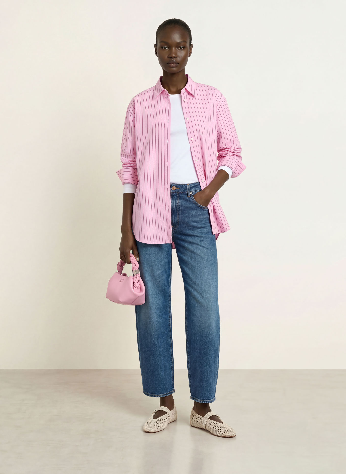 7 for all mankind BONNIE CURVILINEAR Barrel-leg jeans: 43Y SOLARSTORM