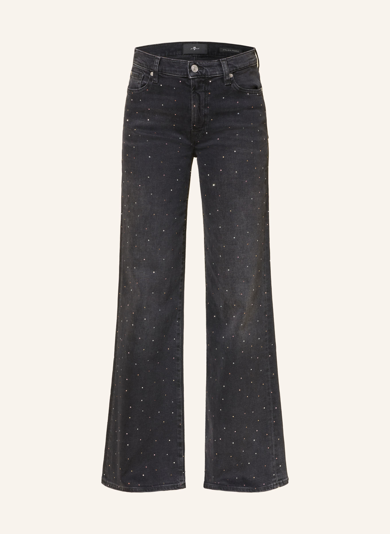 7 for all mankind MODERN DOJO Wide-Leg jeans with Rhinestones: 43O SUPERNOVA