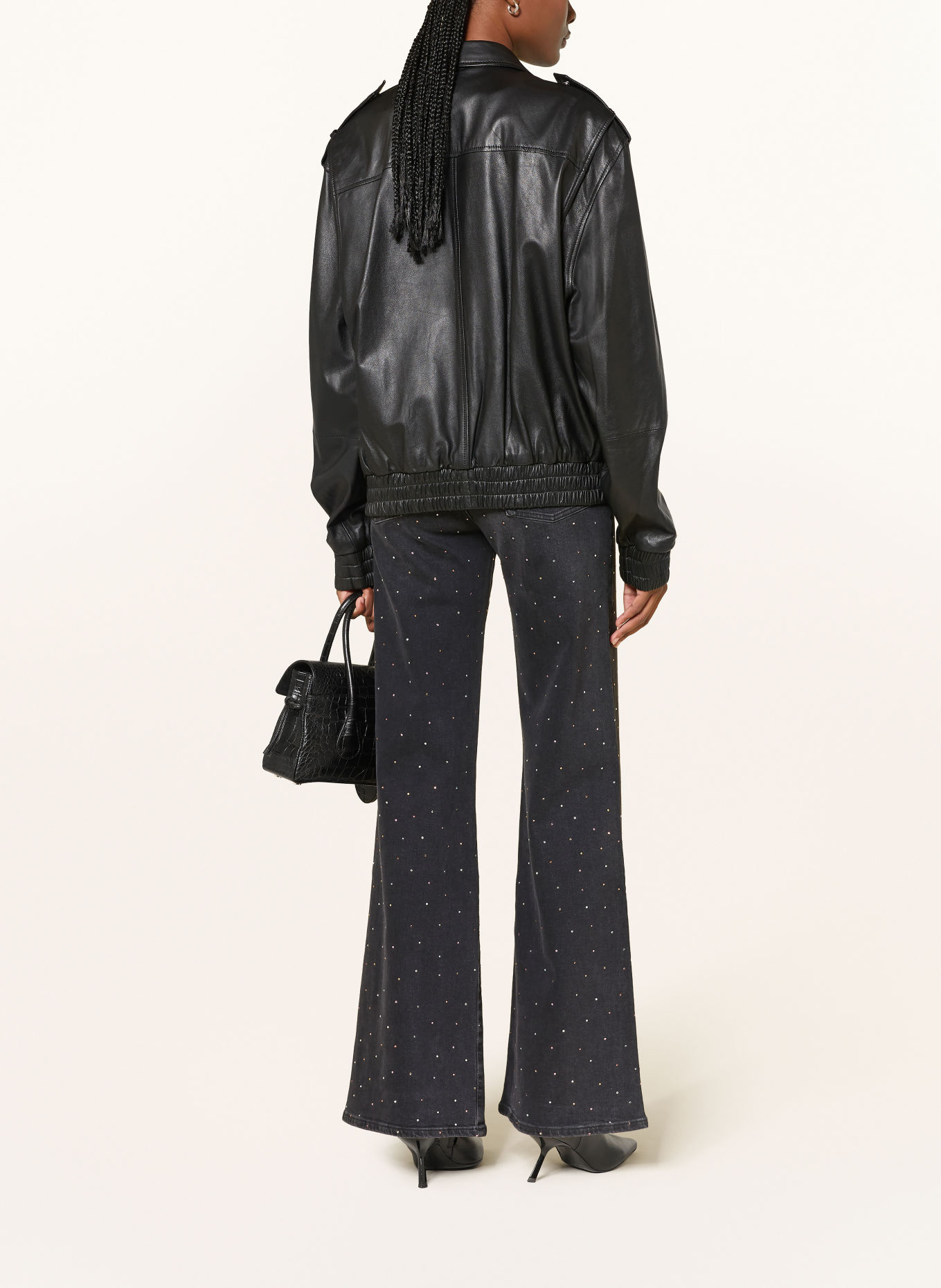 7 for all mankind MODERN DOJO Wide-Leg jeans with Rhinestones: 43O SUPERNOVA