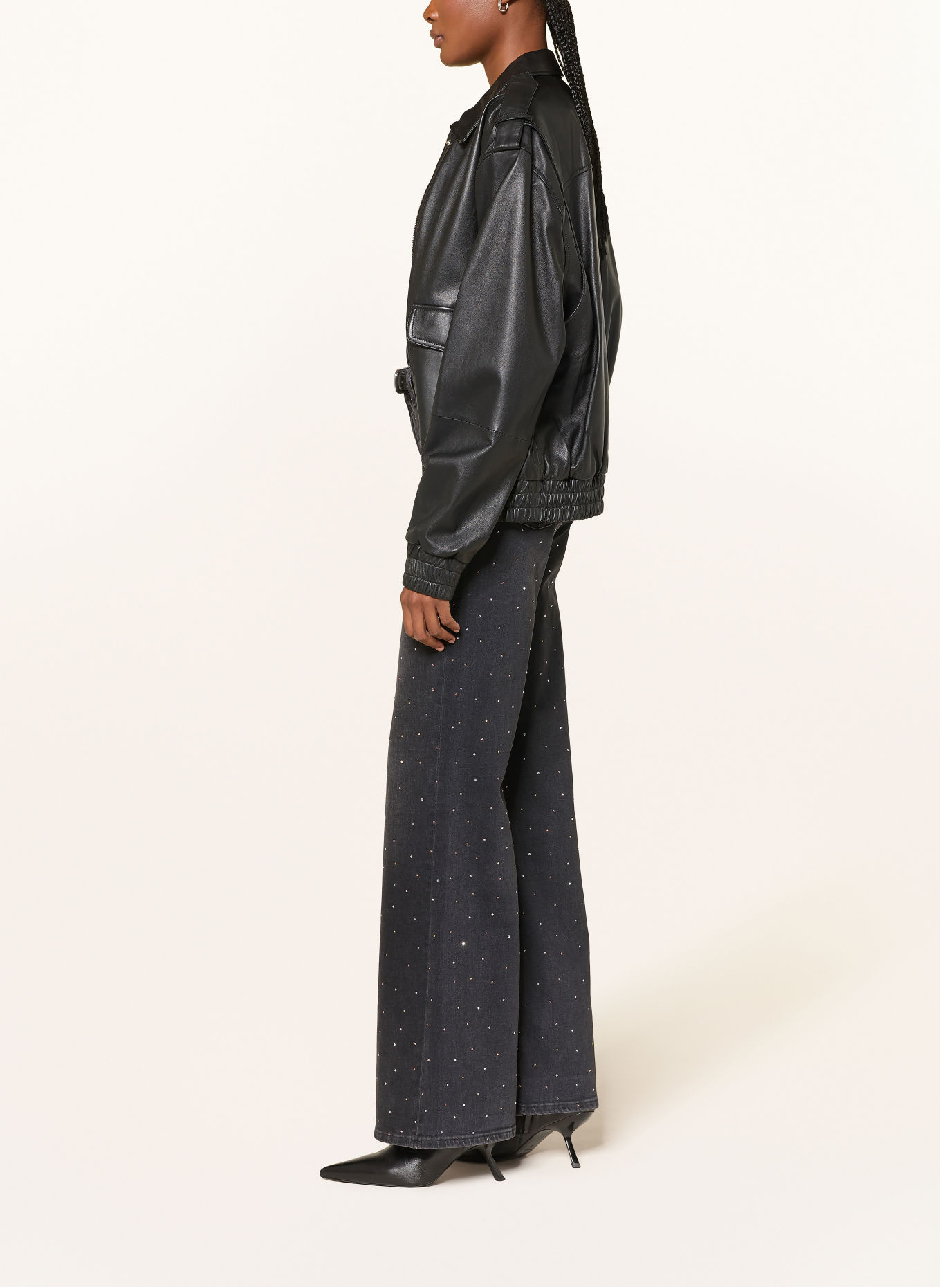7 for all mankind MODERN DOJO Wide-Leg jeans with Rhinestones: 43O SUPERNOVA