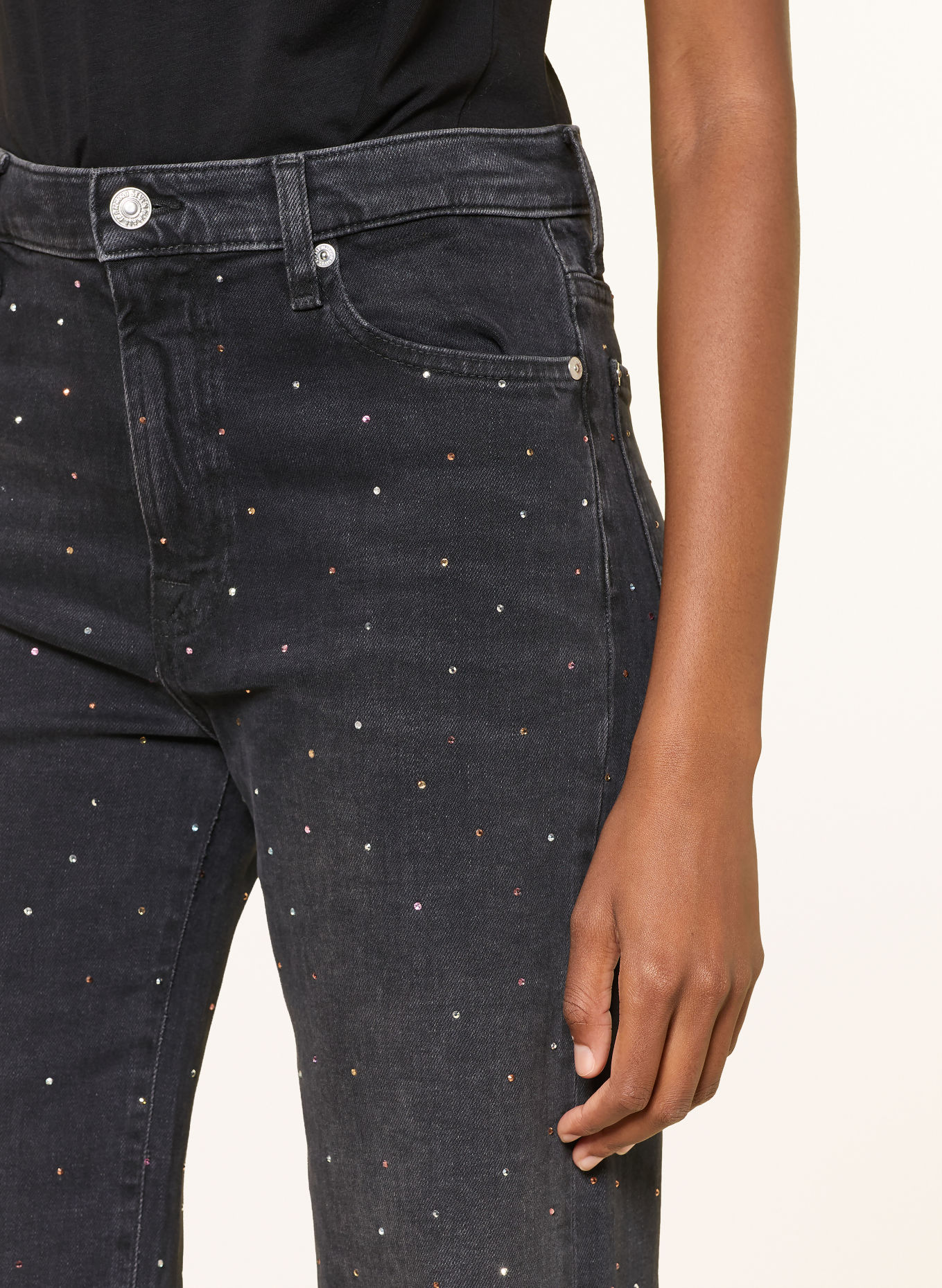 7 for all mankind MODERN DOJO Wide-Leg jeans with Rhinestones: 43O SUPERNOVA