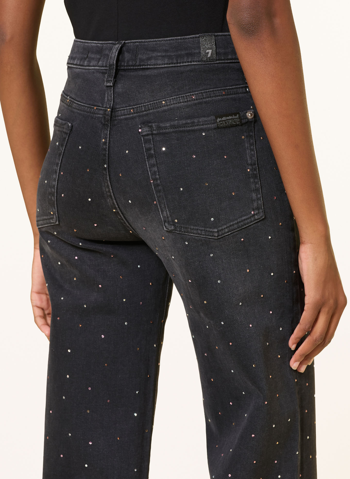 7 for all mankind MODERN DOJO Wide-Leg jeans with Rhinestones: 43O SUPERNOVA