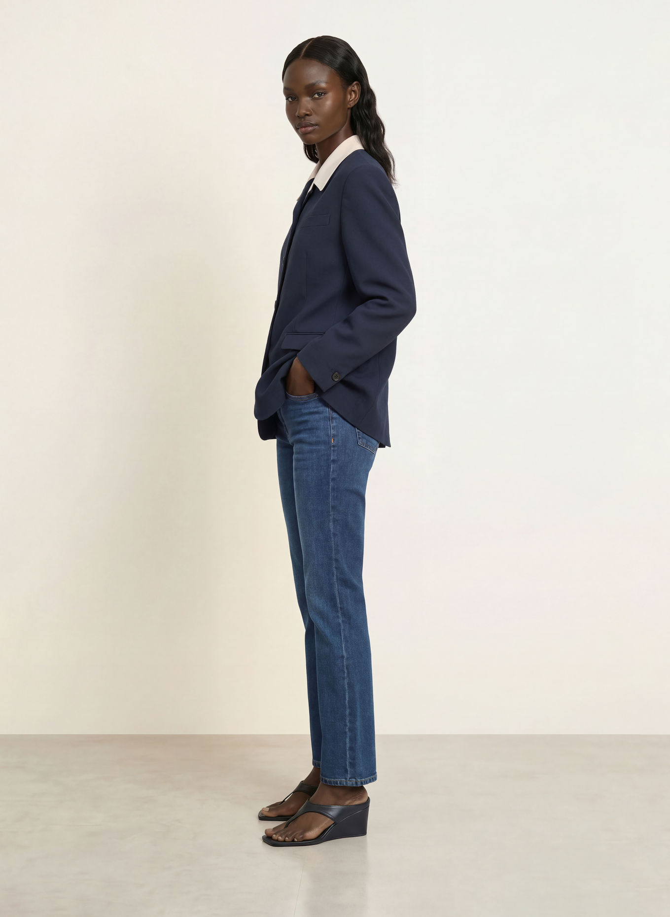 7 for all mankind Straight jeans HIGH RISE STRAIGHT: 43W DEEPFLOW