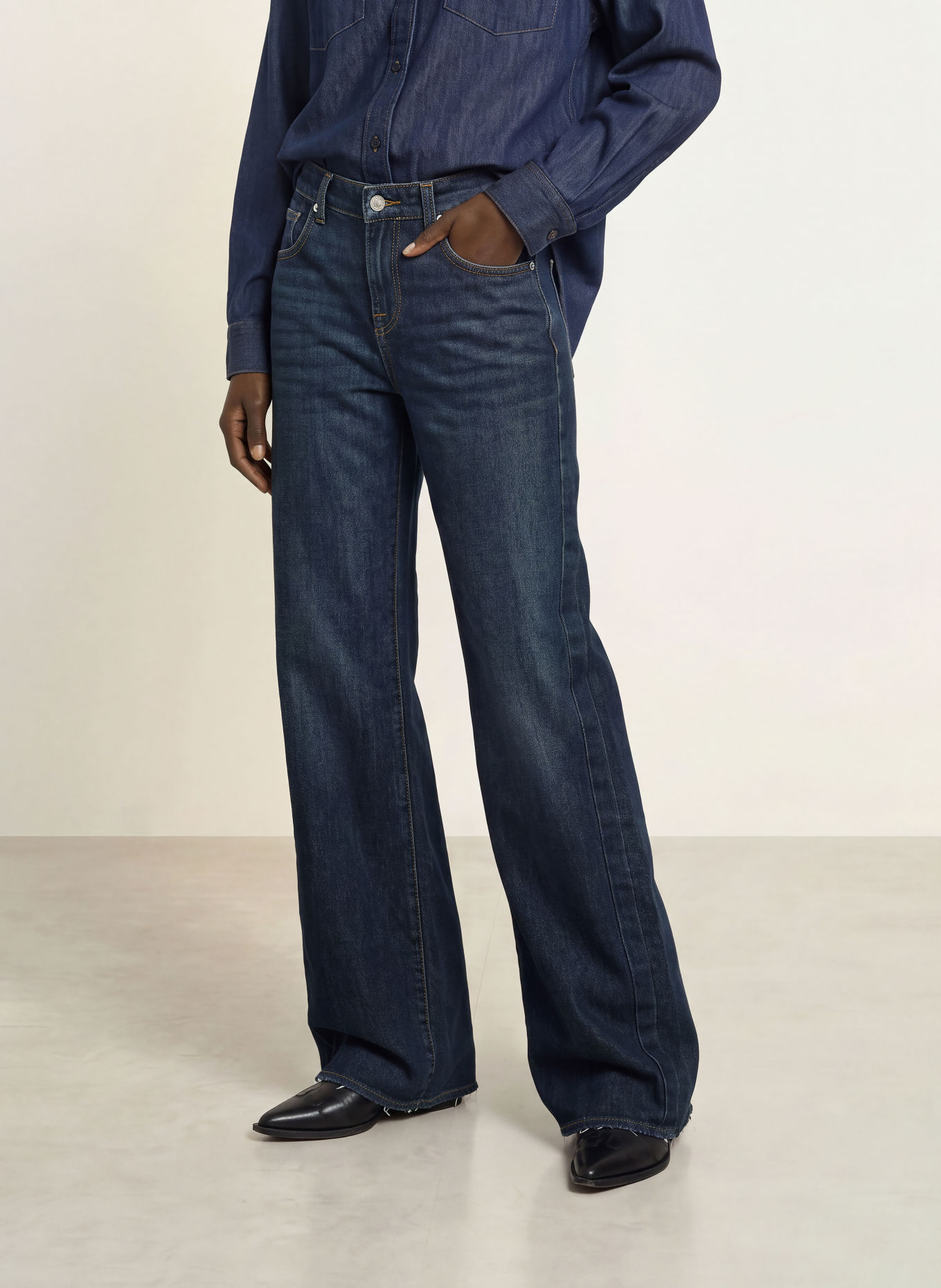 7 for all mankind Wide Leg Jeans LOW TESS: 45D UNDERTOW