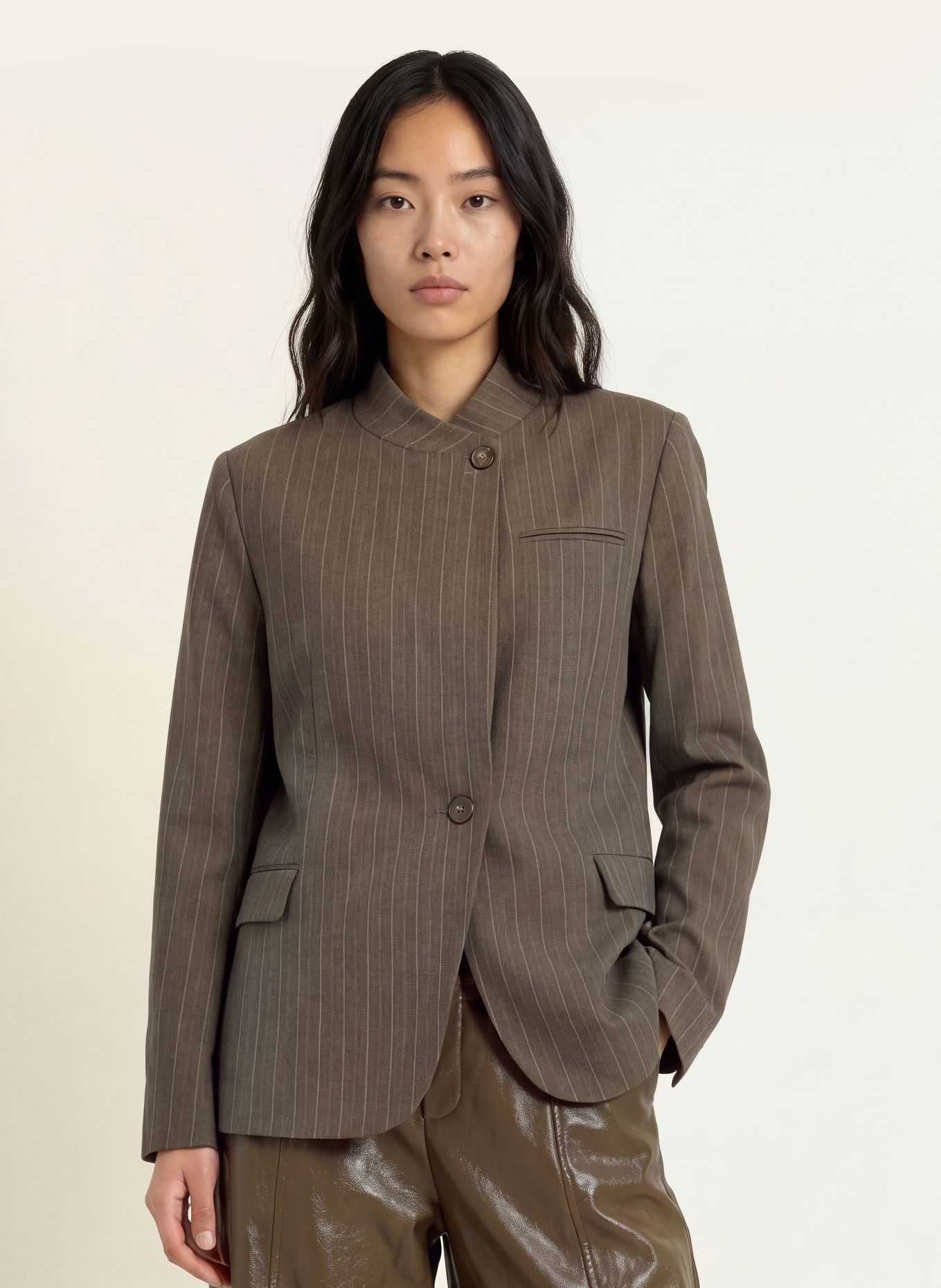 NEO NOIR Blazer NERINE: DUNKELBRAUN / CREME
