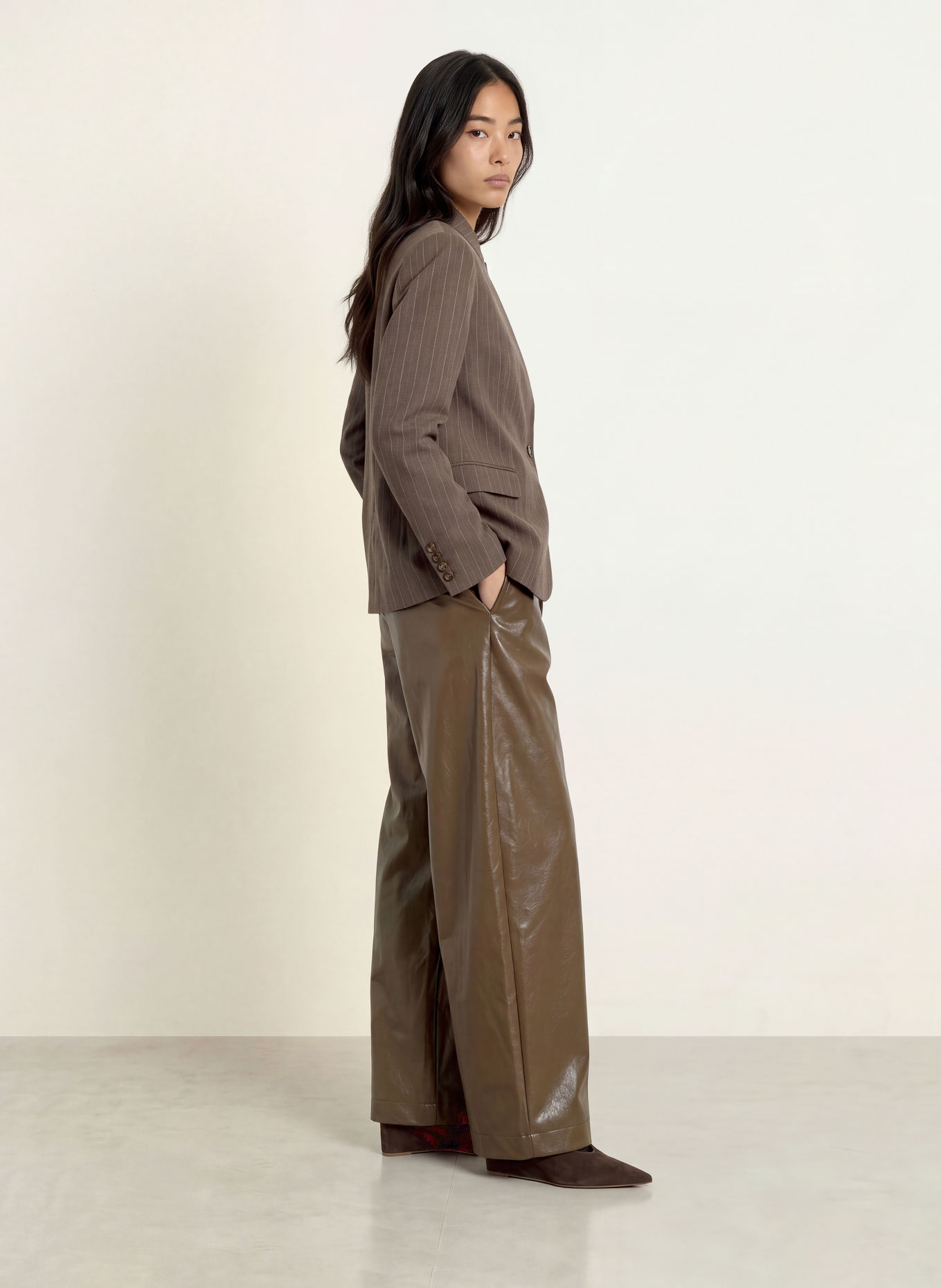 NEO NOIR Blazer NERINE: DUNKELBRAUN / CREME