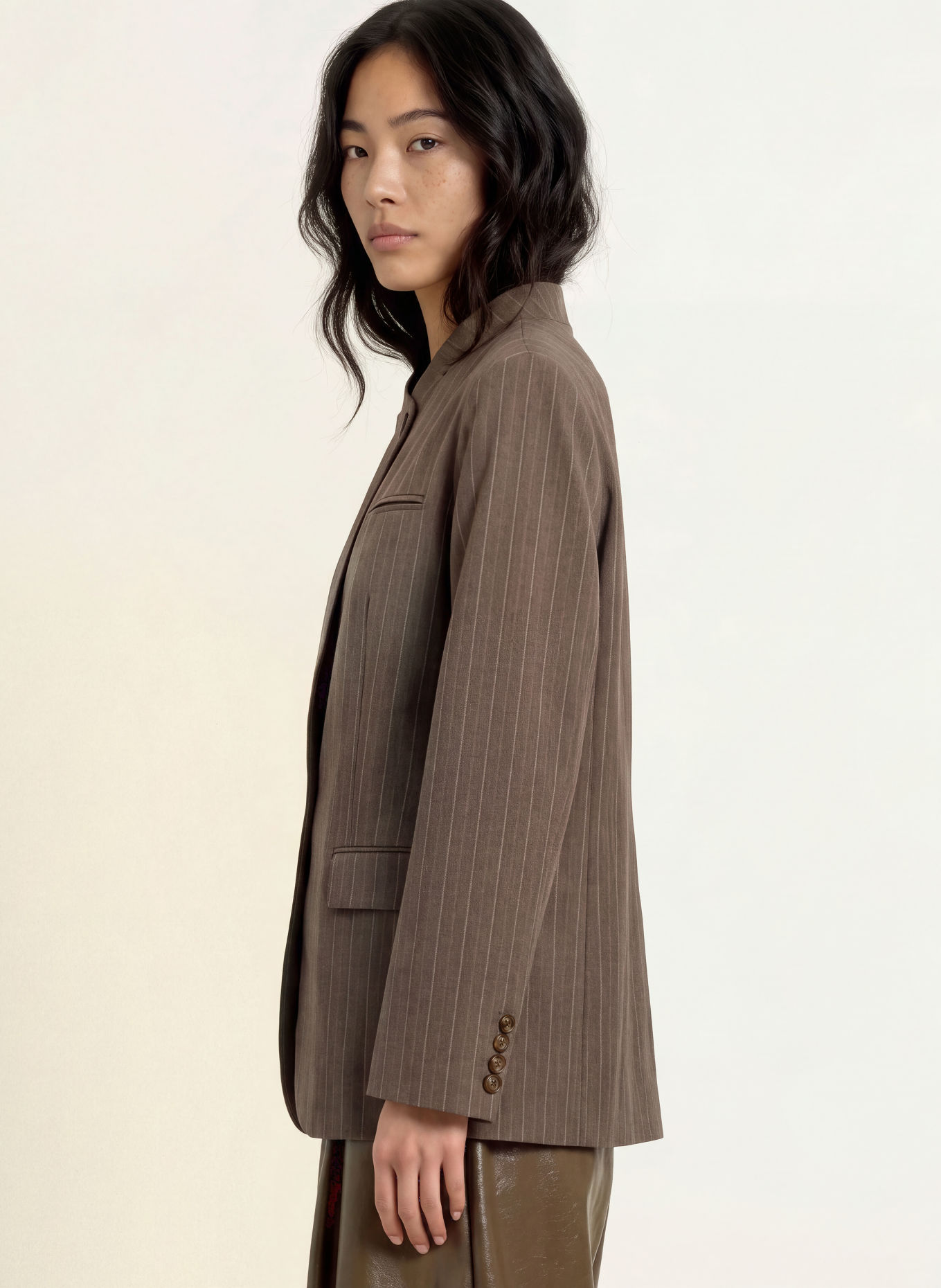 NEO NOIR Blazer NERINE: DUNKELBRAUN / CREME