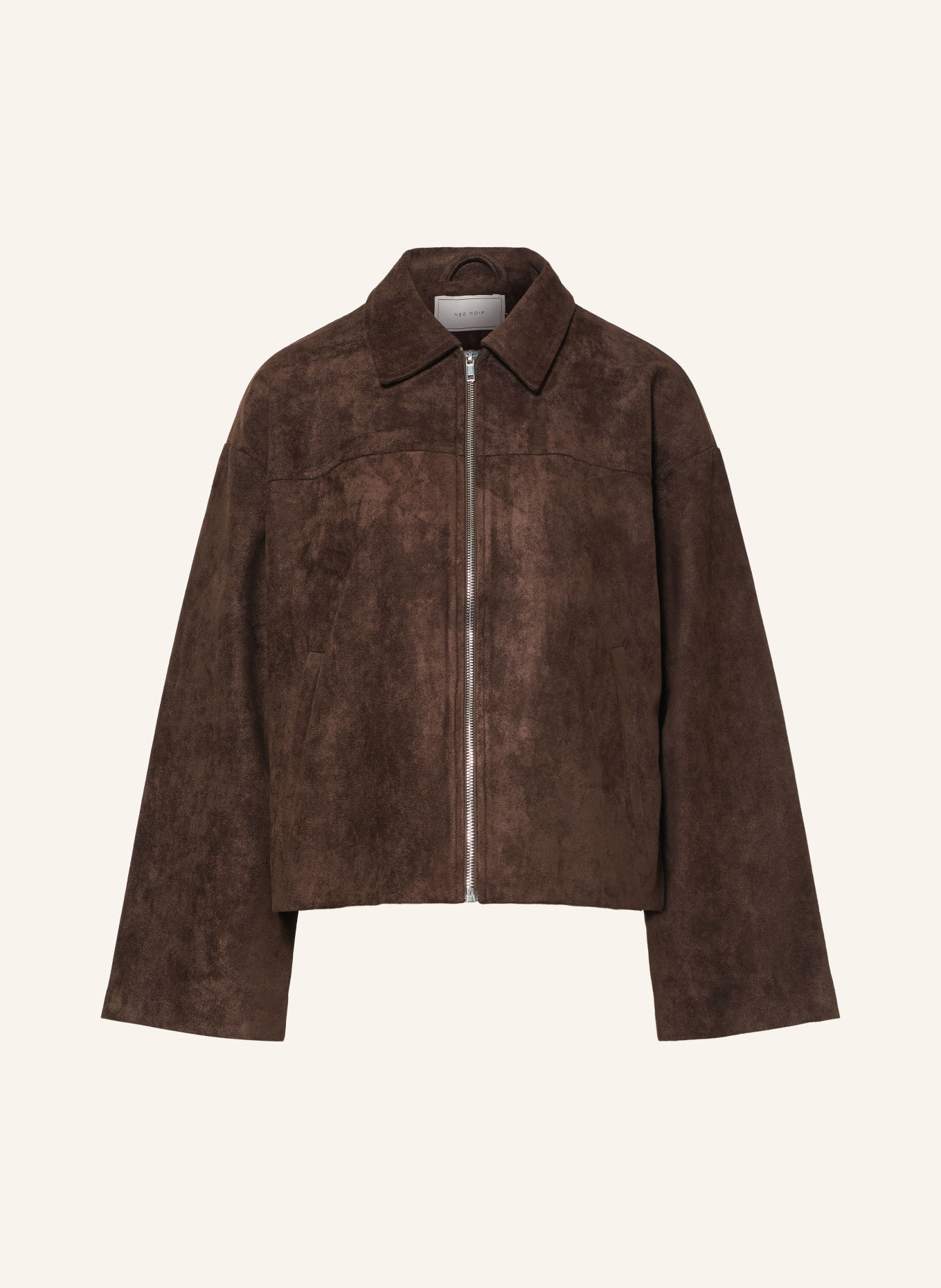 NEO NOIR TITAN Leather-Look Jacket: DARK BROWN
