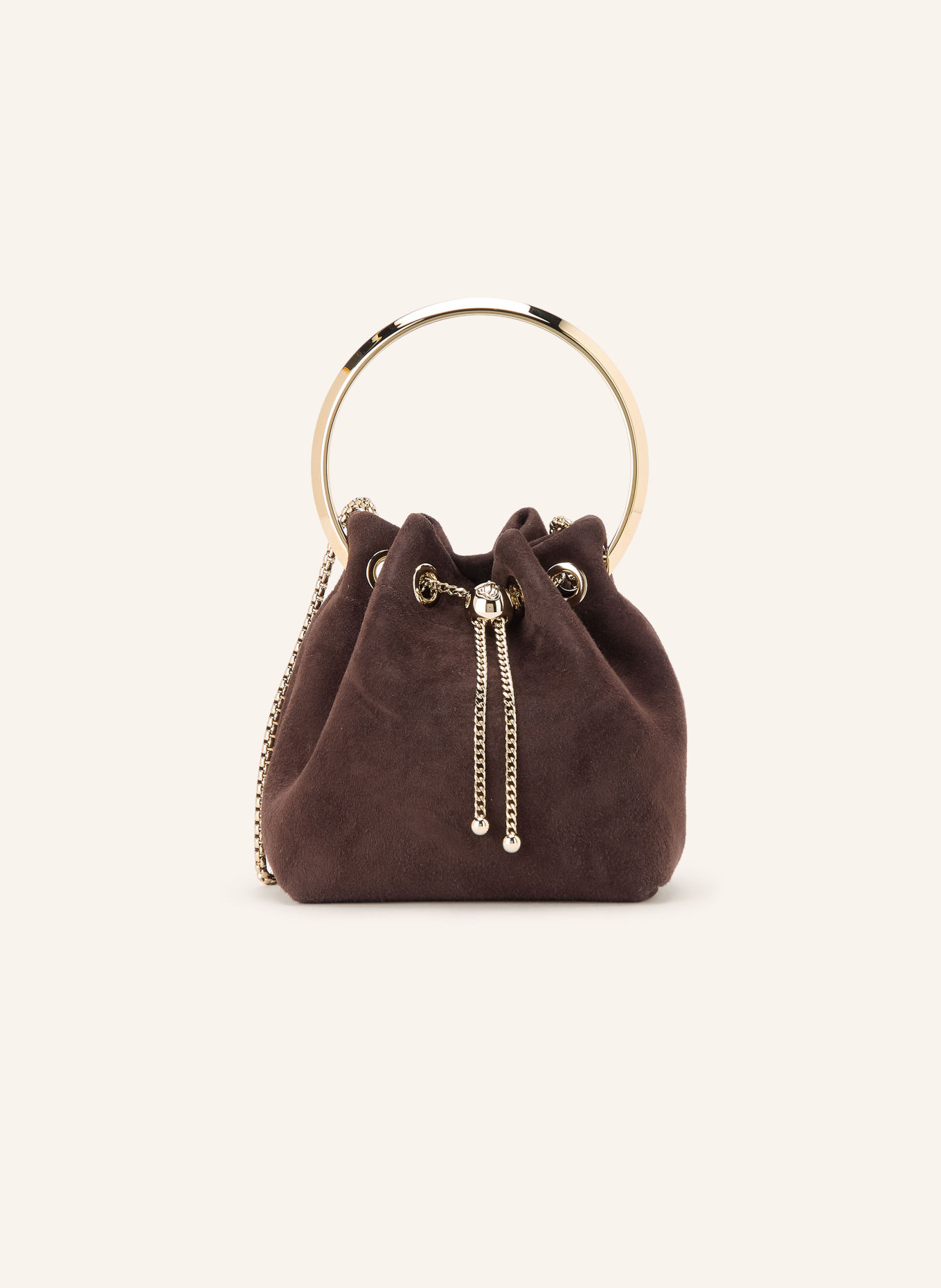JIMMY CHOO Kabelka BON BON: TMAVĚ HNĚDÁ / ZLATÁ