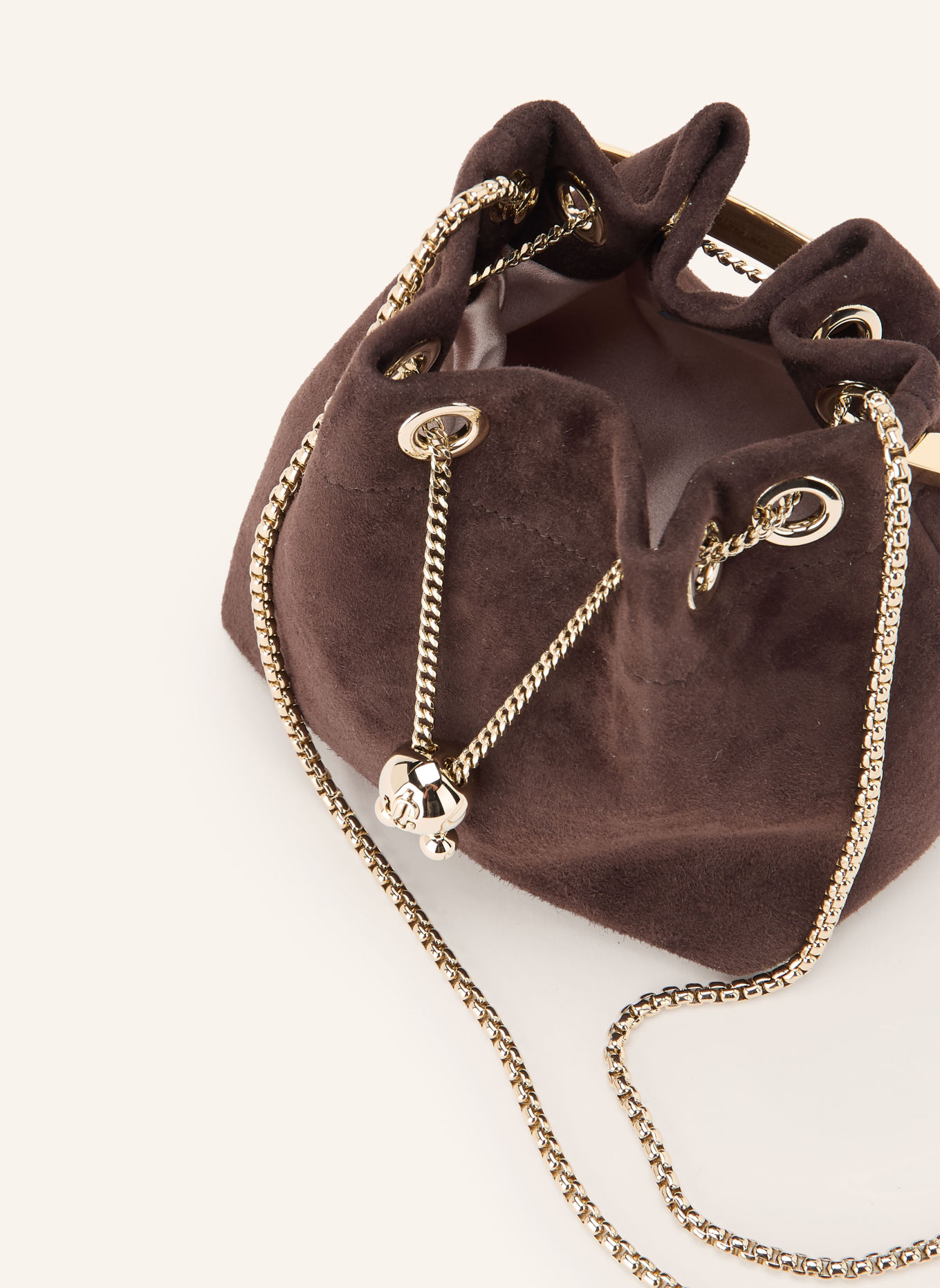 JIMMY CHOO Kabelka BON BON: TMAVĚ HNĚDÁ / ZLATÁ