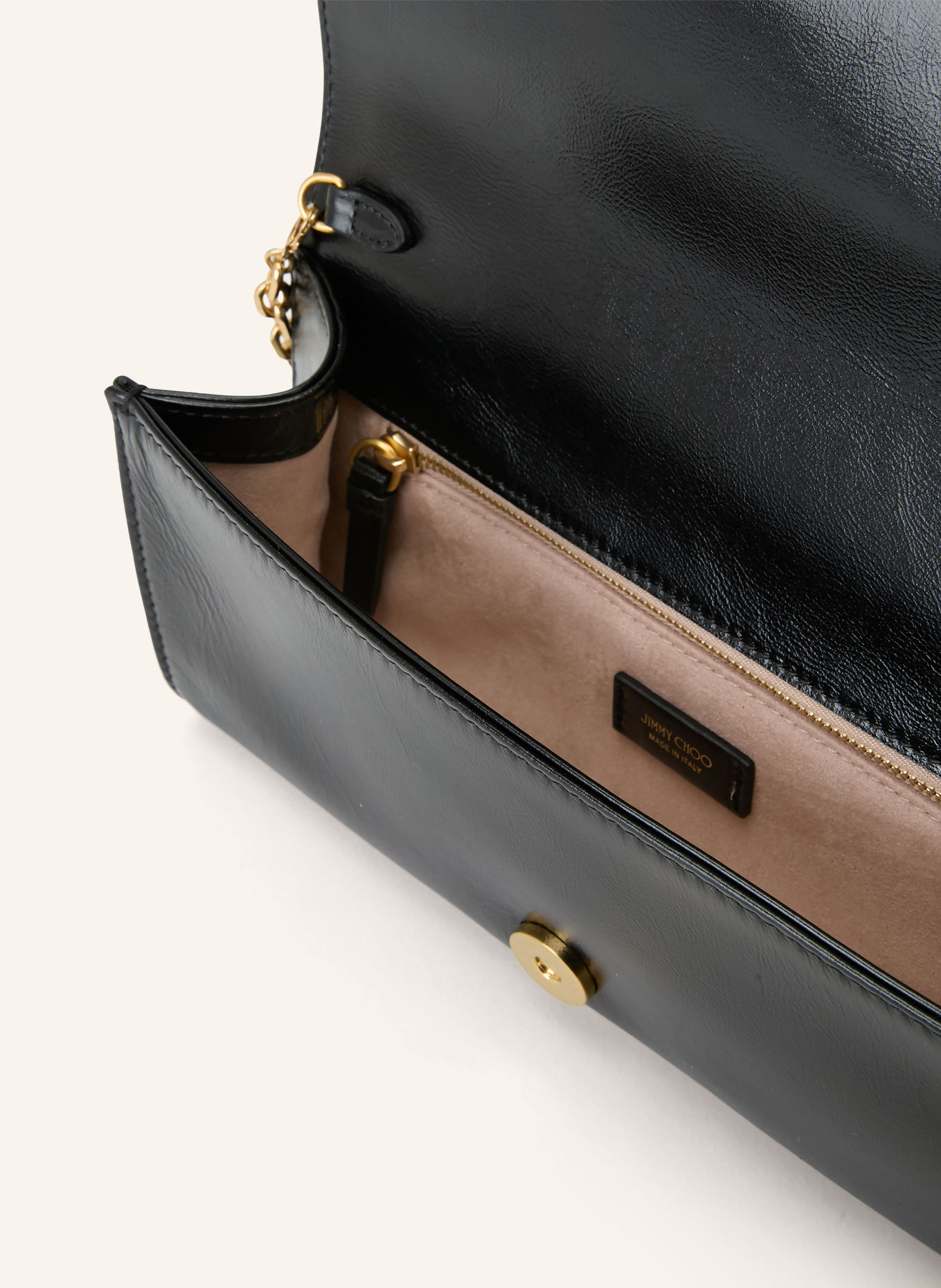 JIMMY CHOO Psaníčko CINCH: ČERNÁ / ZLATÁ