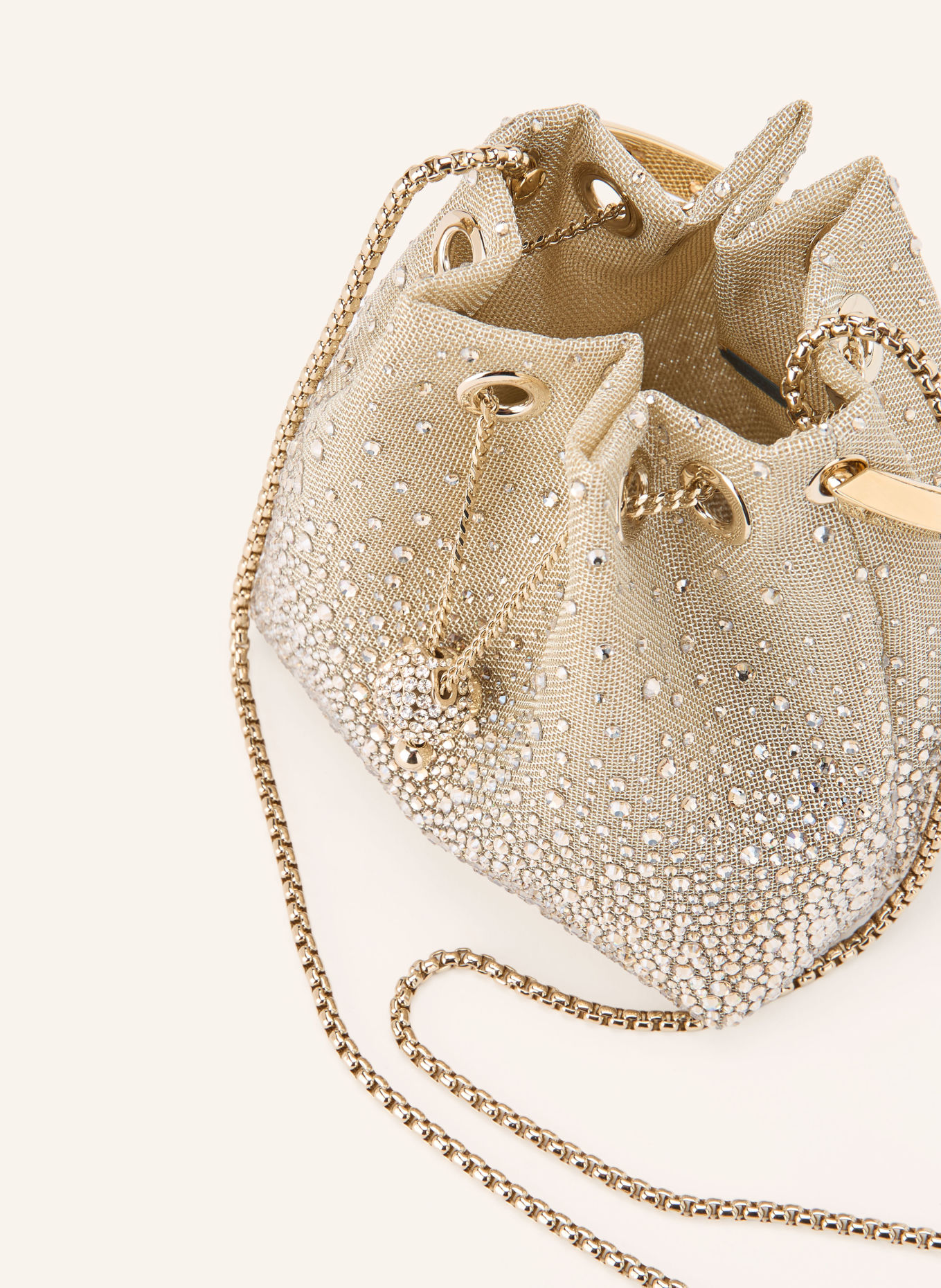 JIMMY CHOO Kabelka BON BON s ozdobnými kamínky: ZLATÁ
