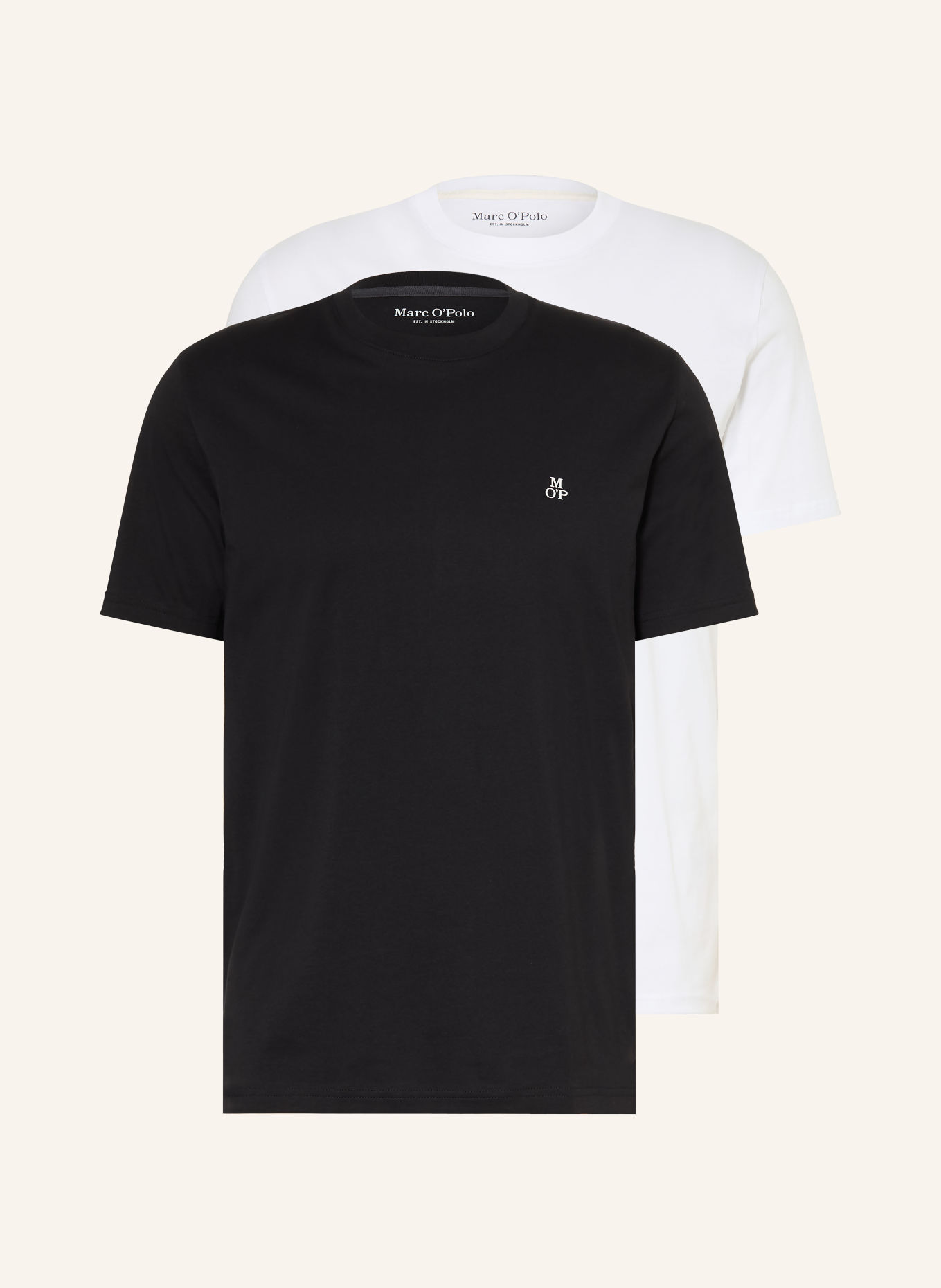 Marc O'Polo 2er-Pack T-Shirts: SCHWARZ / WEISS