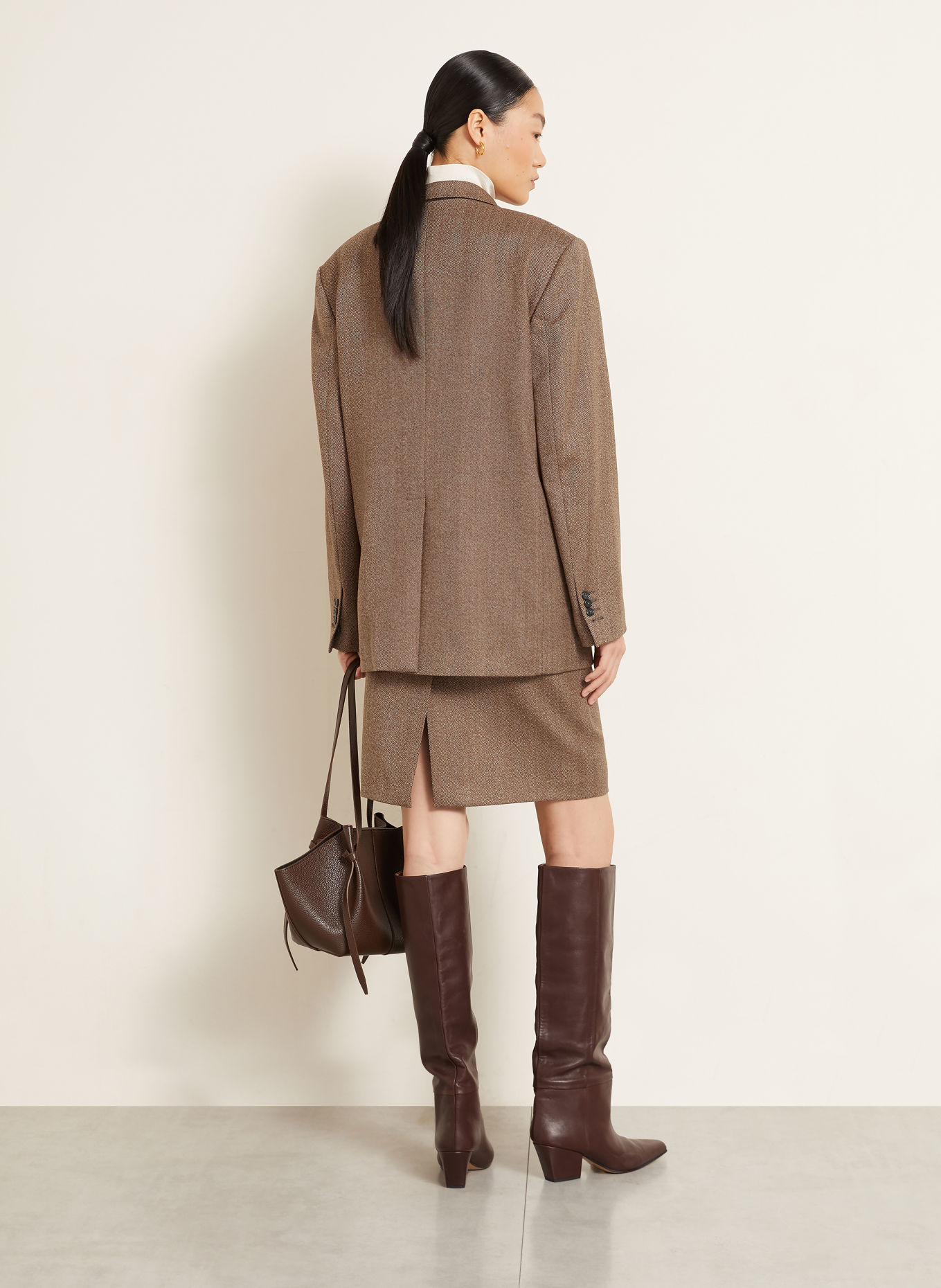 ARMARIUM Lang blazer ARTURO: BRUN / ECRU