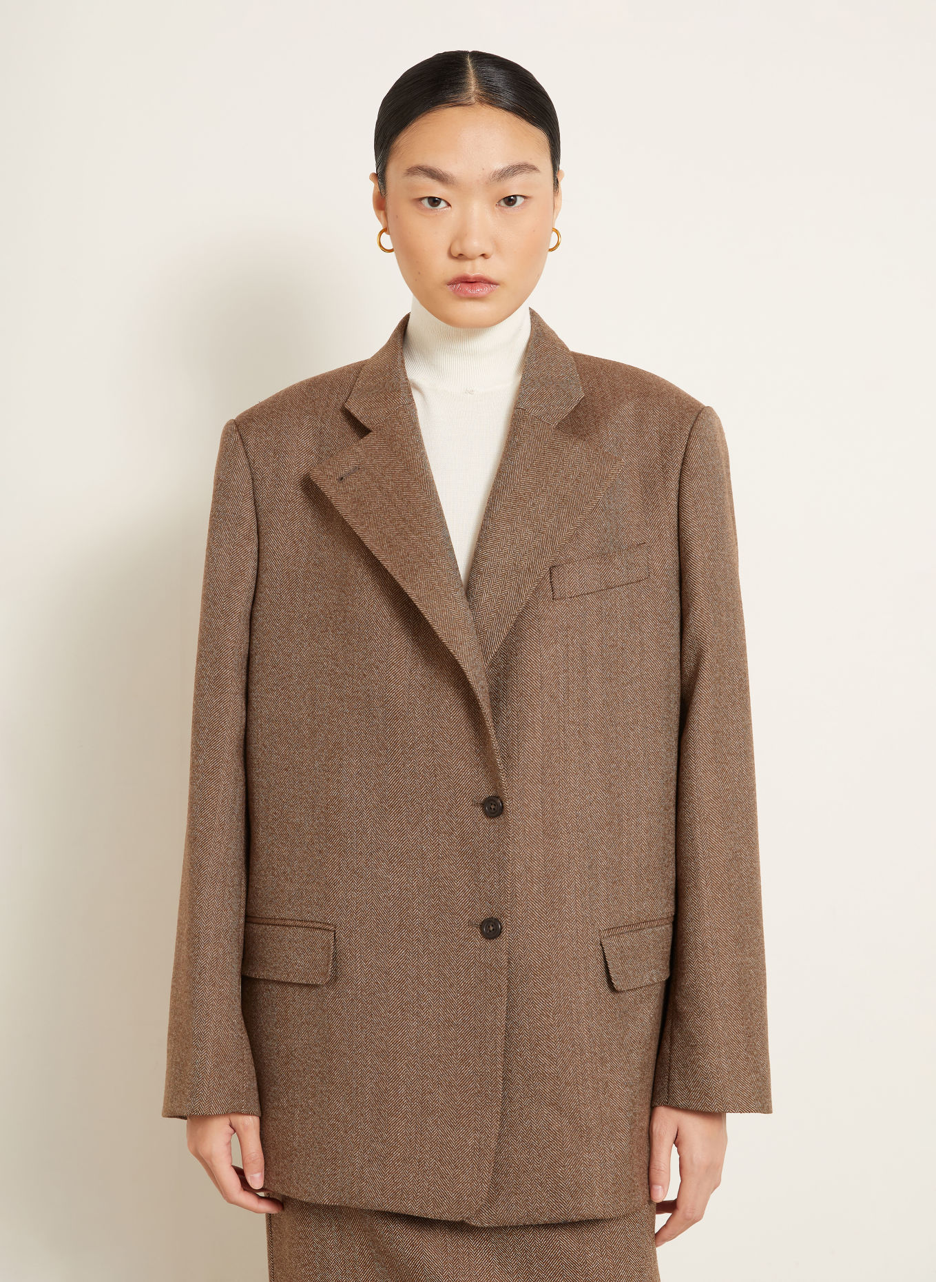 ARMARIUM Lang blazer ARTURO: BRUN / ECRU