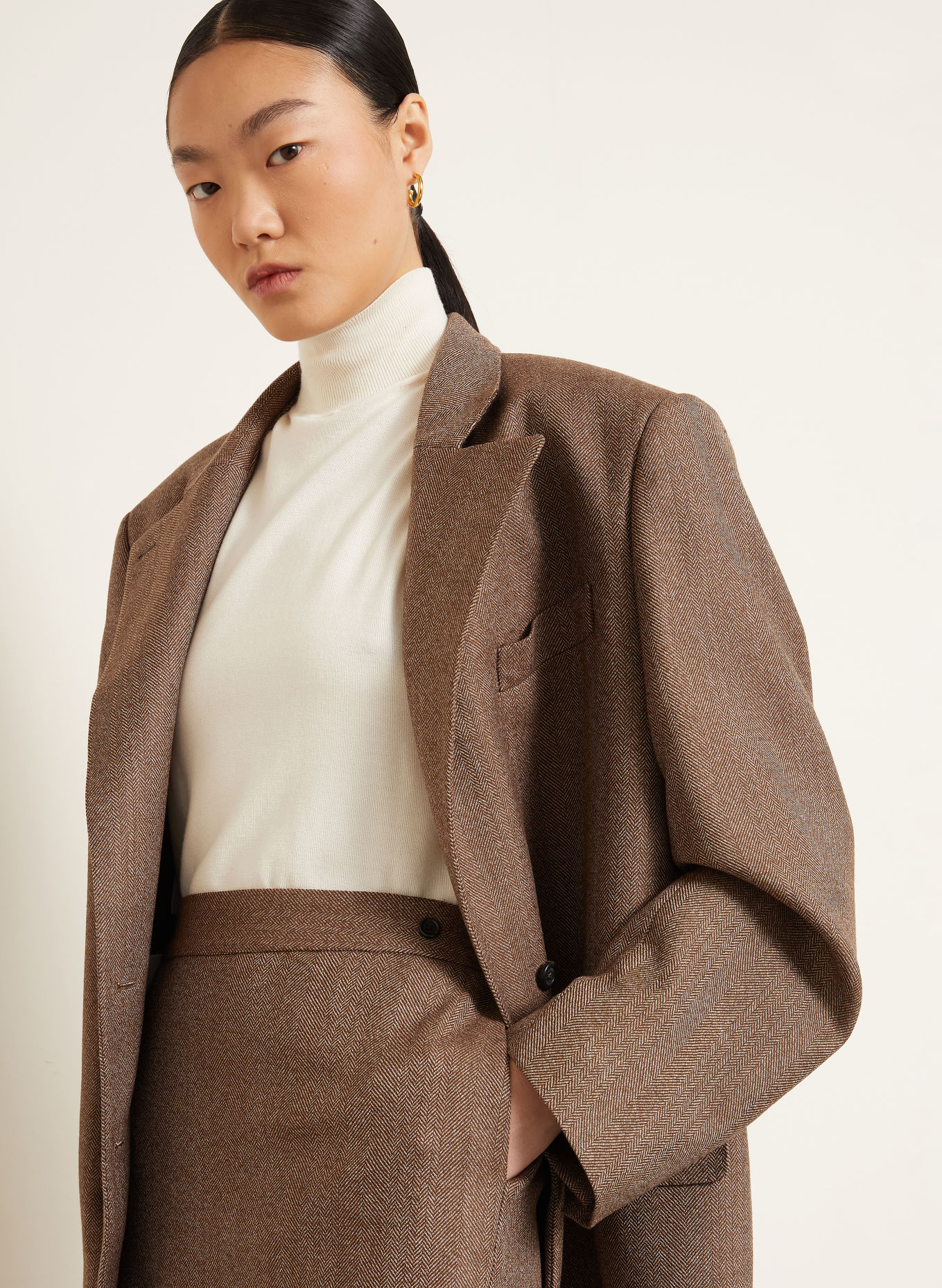 ARMARIUM Lang blazer ARTURO: BRUN / ECRU
