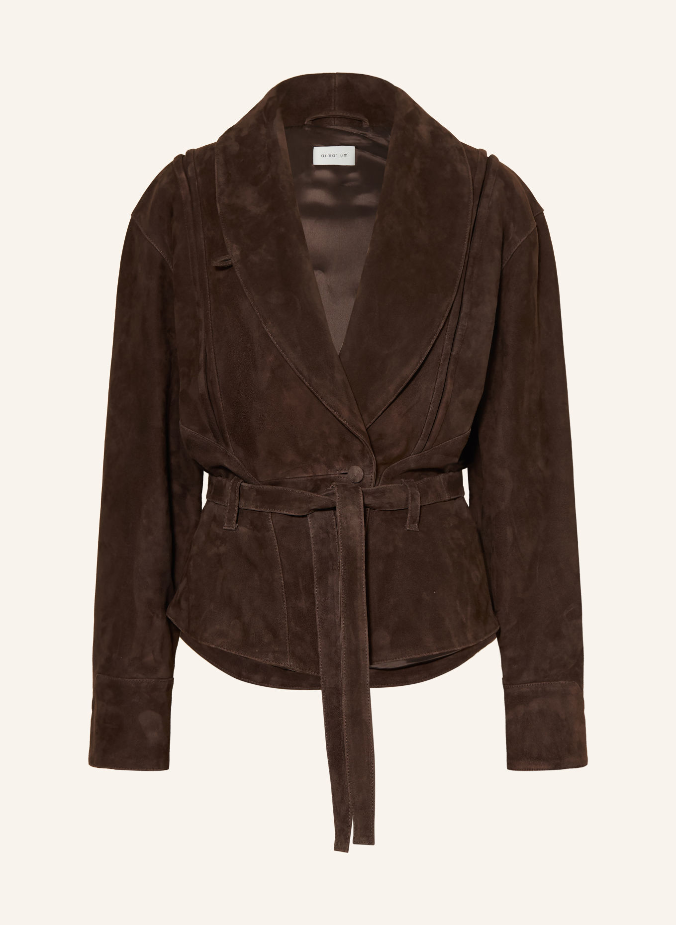 ARMARIUM ASTRID Leather Jacket: DARK BROWN