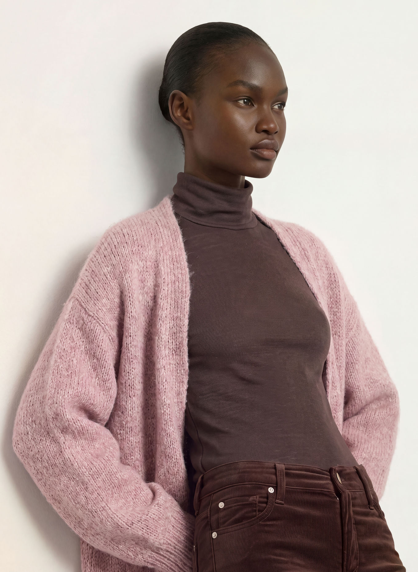 MAIAMI Knit wrap with alpaca: LIGHT PURPLE