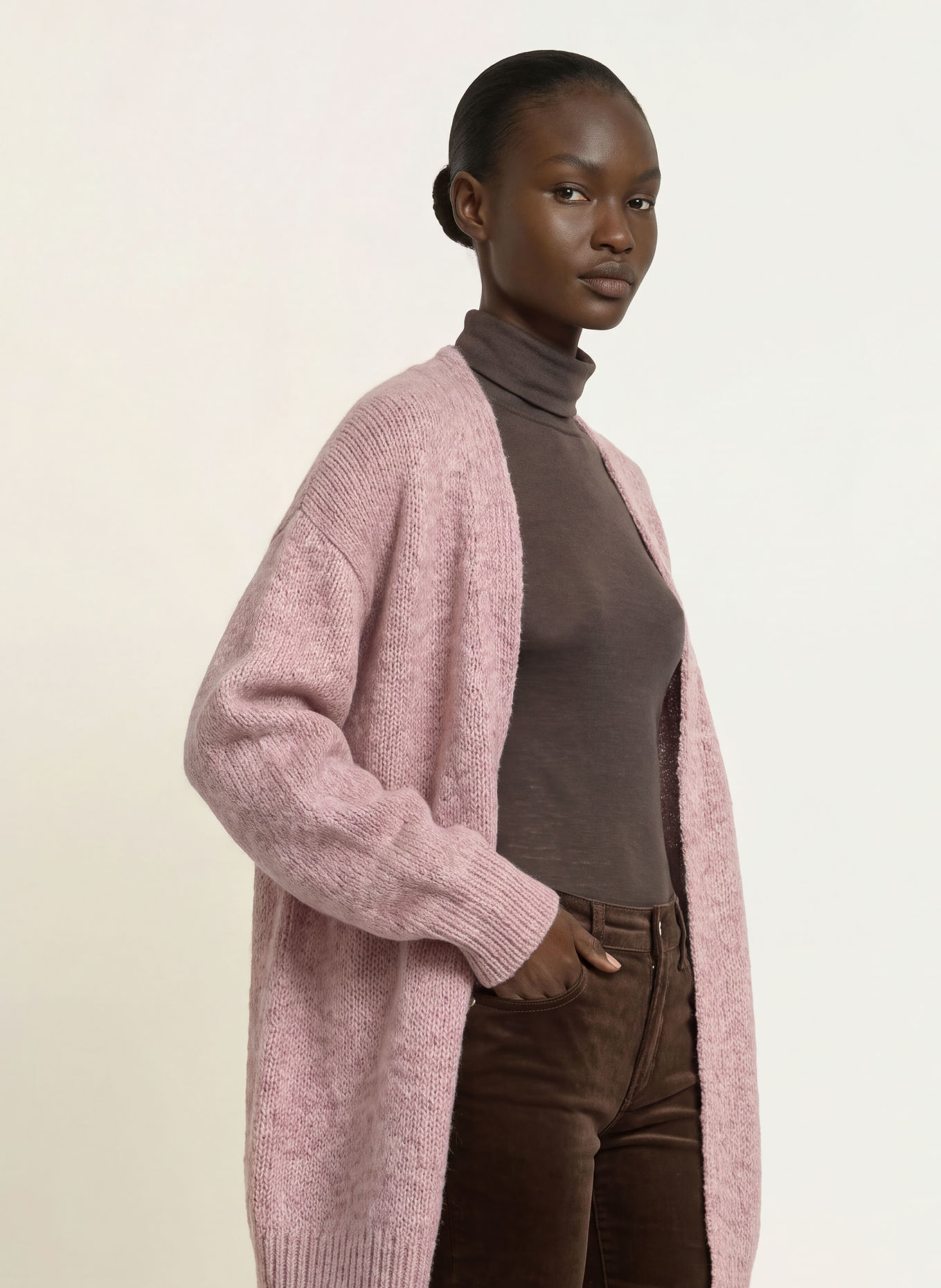 MAIAMI Knit wrap with alpaca: LIGHT PURPLE