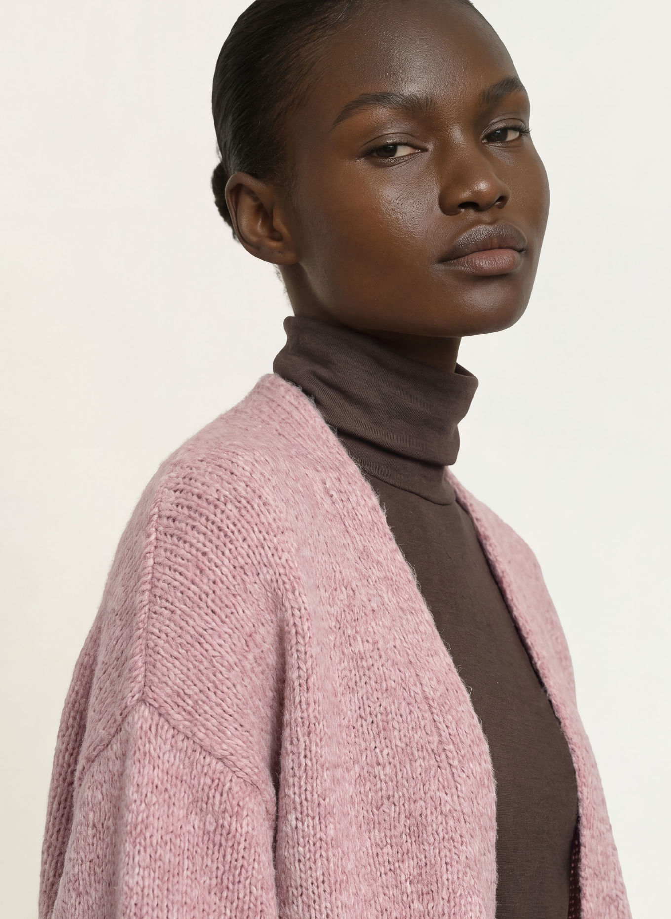 MAIAMI Knit wrap with alpaca: LIGHT PURPLE